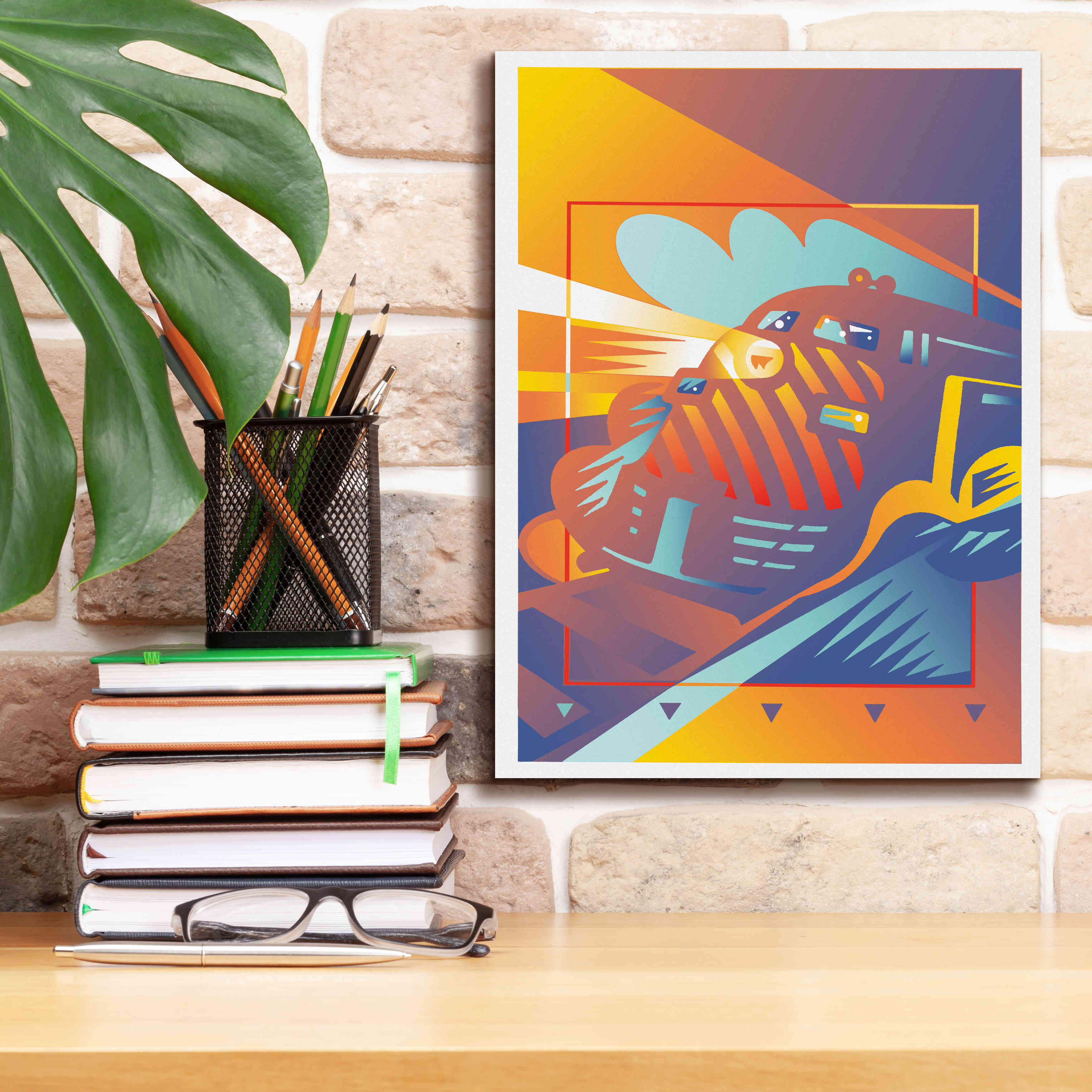 'Train West' by David Chestnutt, Giclee Canvas Wall Art,12 x 16