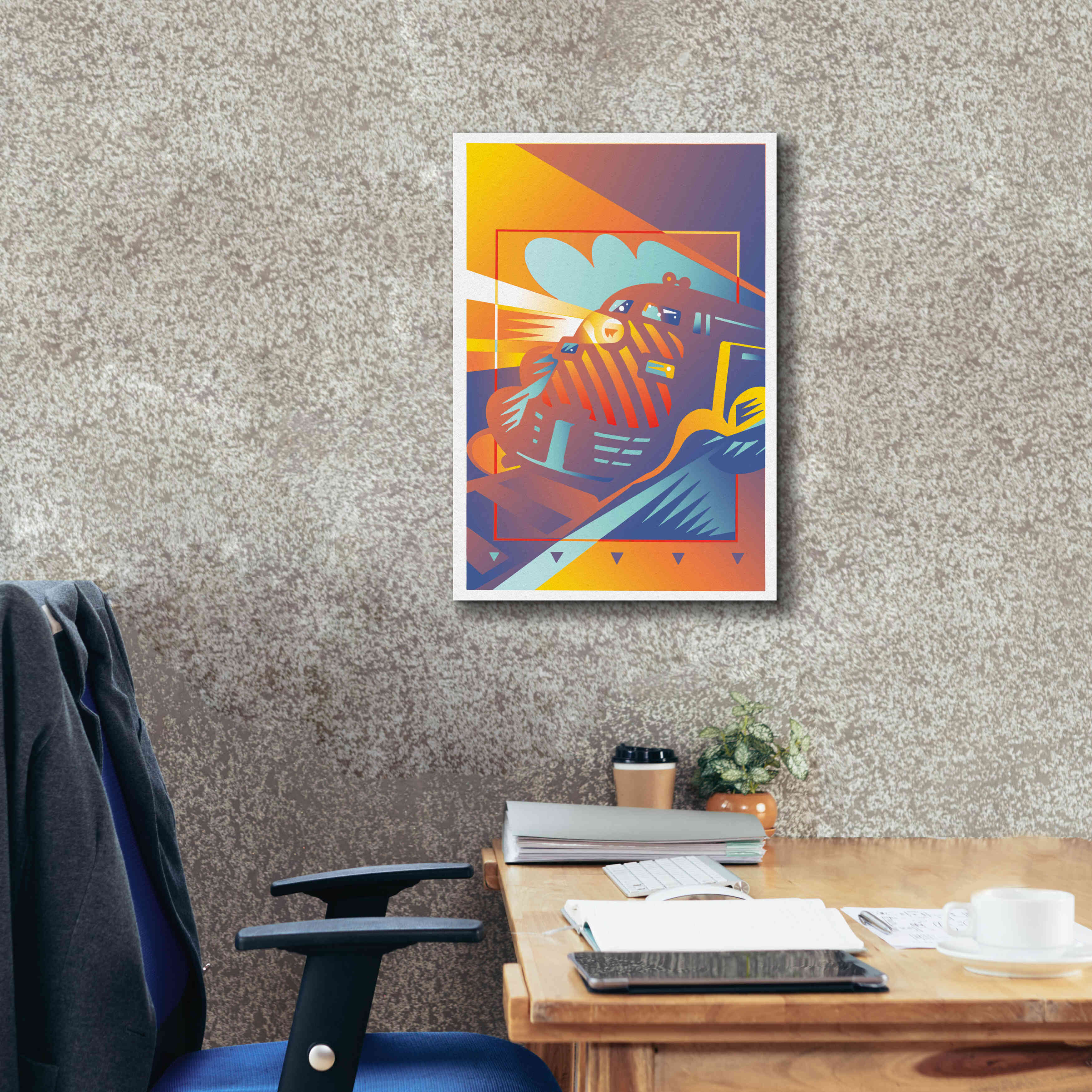 'Train West' by David Chestnutt, Giclee Canvas Wall Art,18 x 26