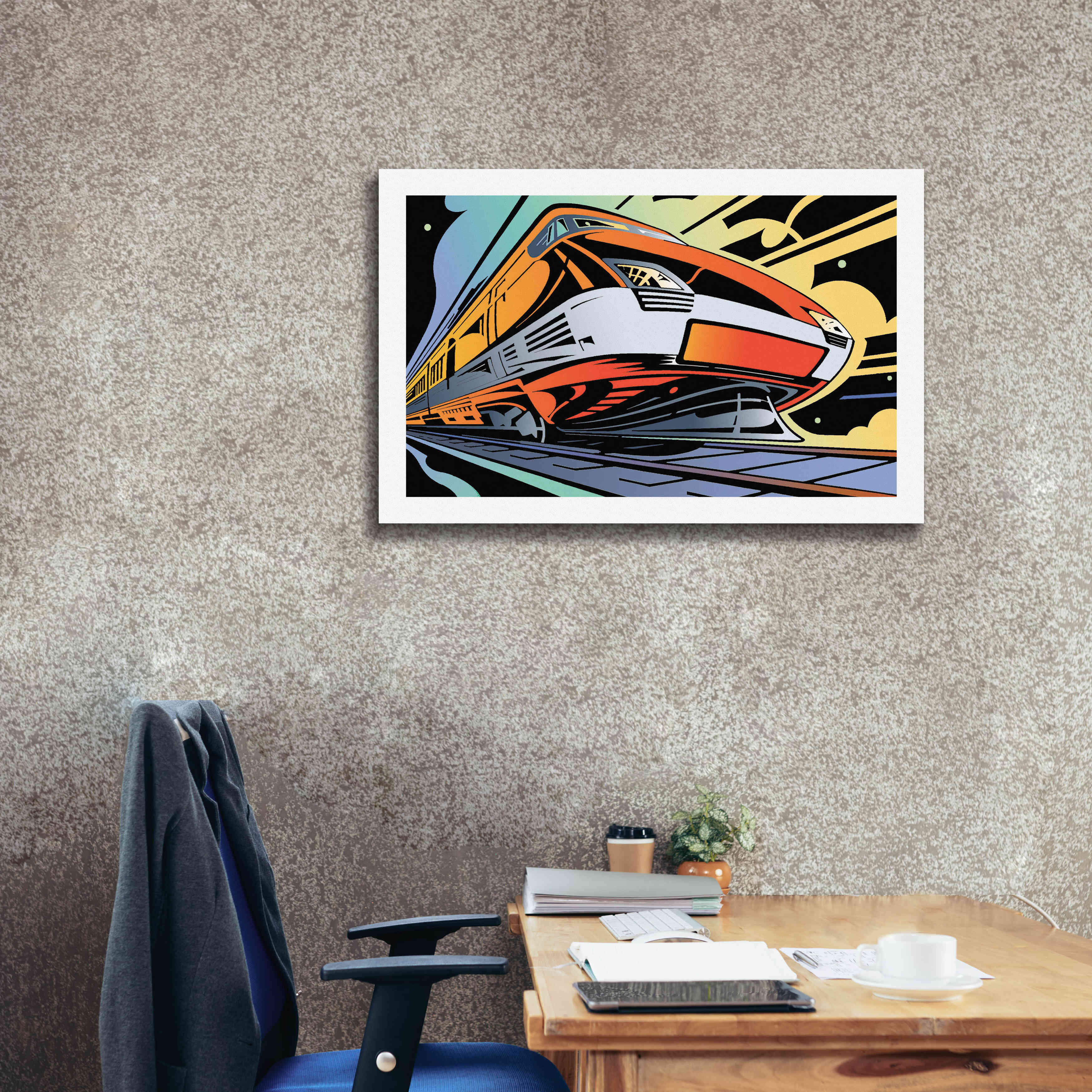 'Train-High Speed' by David Chestnutt, Giclee Canvas Wall Art,40 x 26