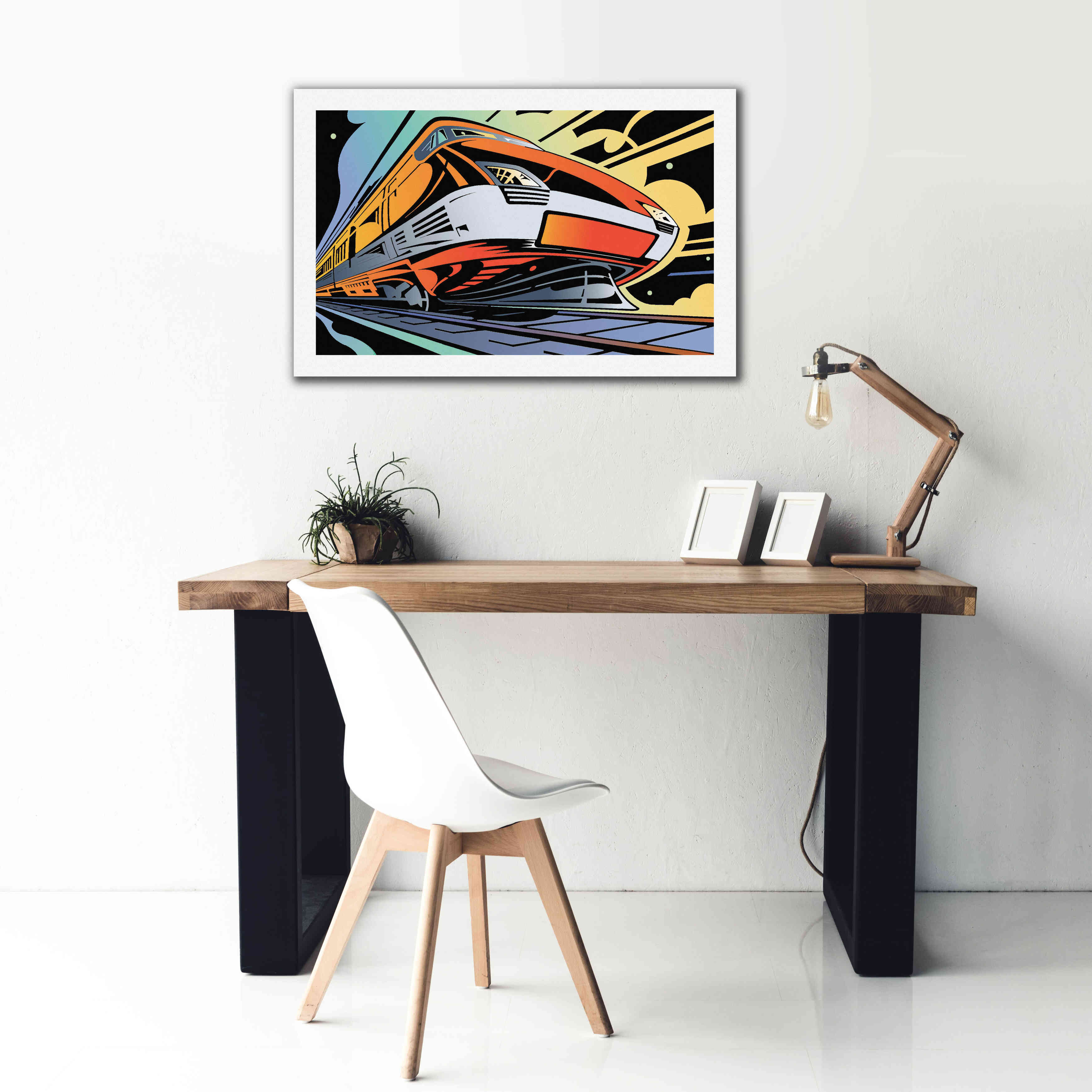 'Train-High Speed' by David Chestnutt, Giclee Canvas Wall Art,40 x 26