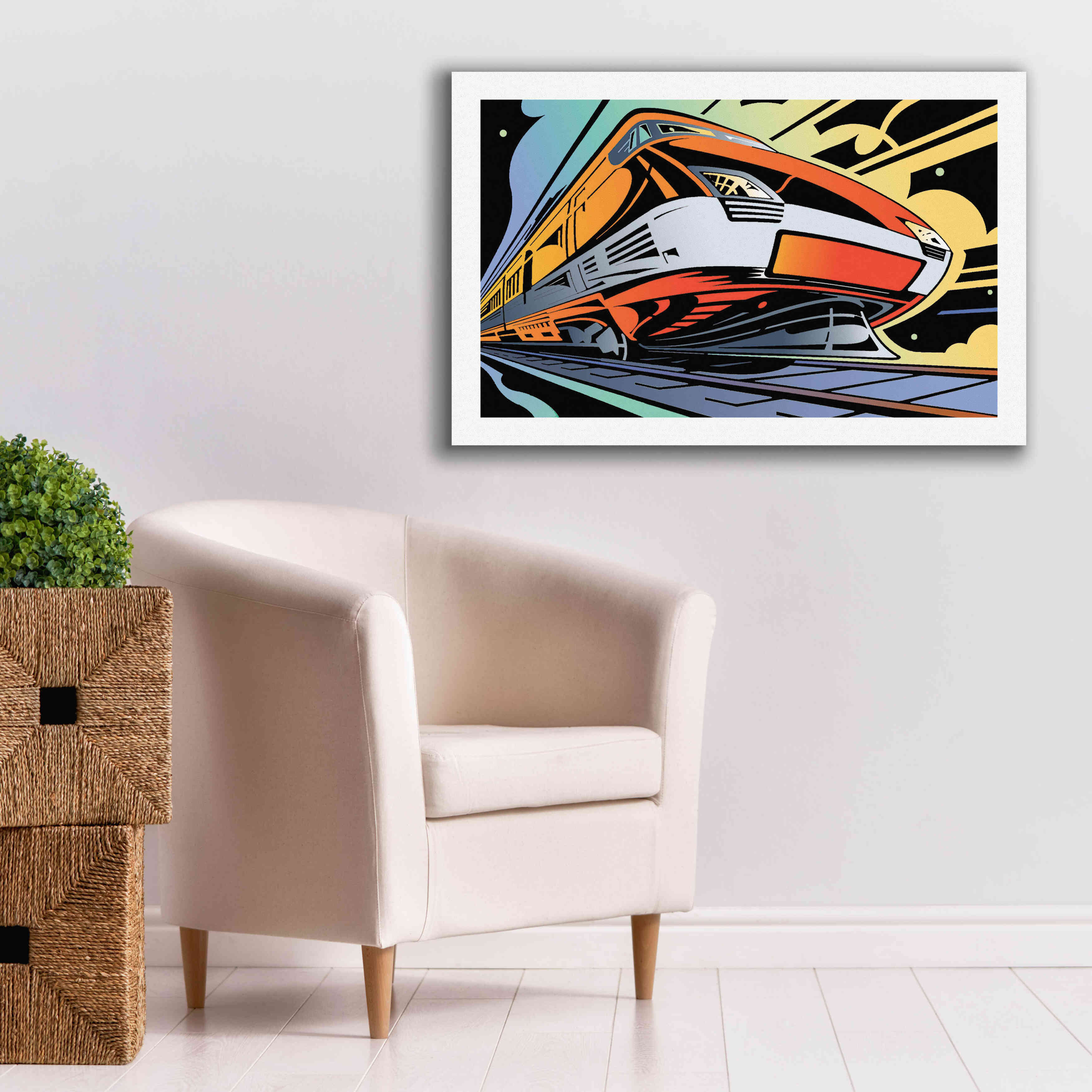 'Train-High Speed' by David Chestnutt, Giclee Canvas Wall Art,40 x 26