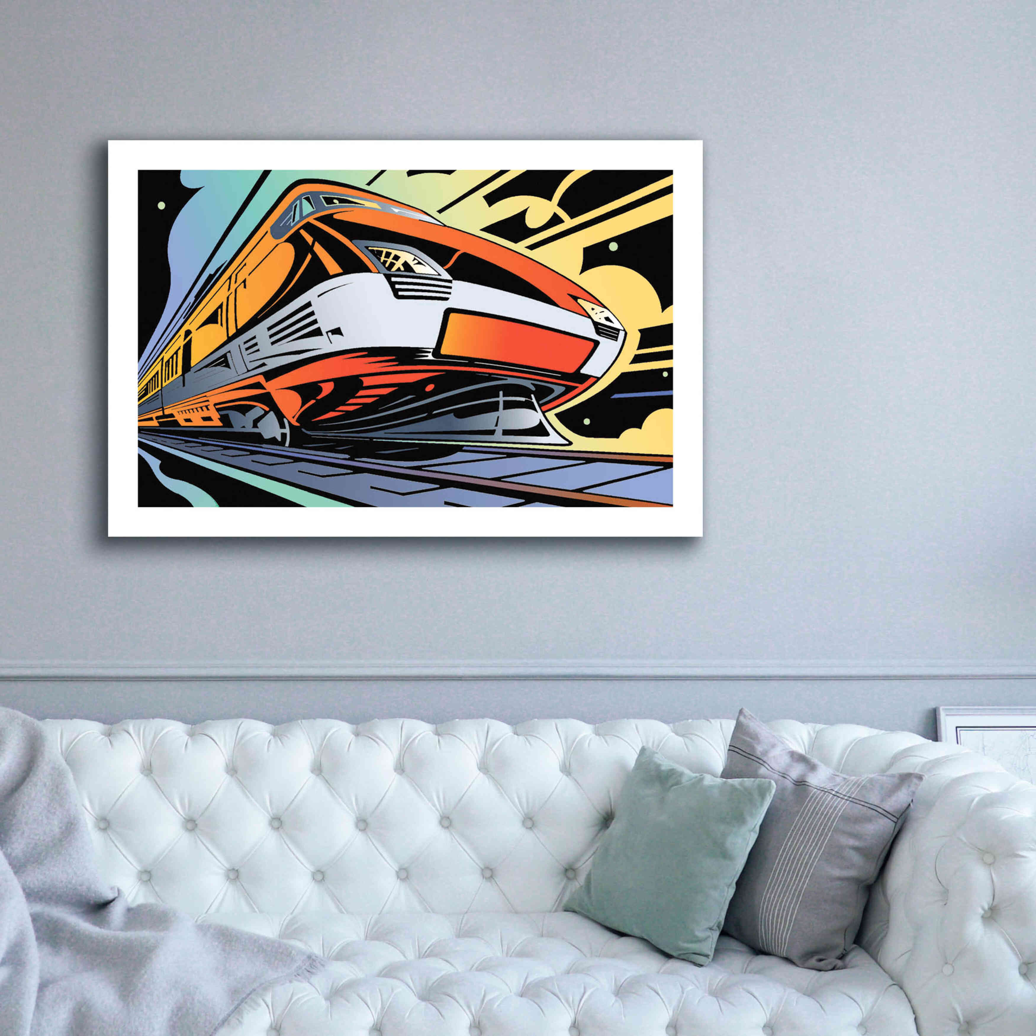 'Train-High Speed' by David Chestnutt, Giclee Canvas Wall Art,60 x 40