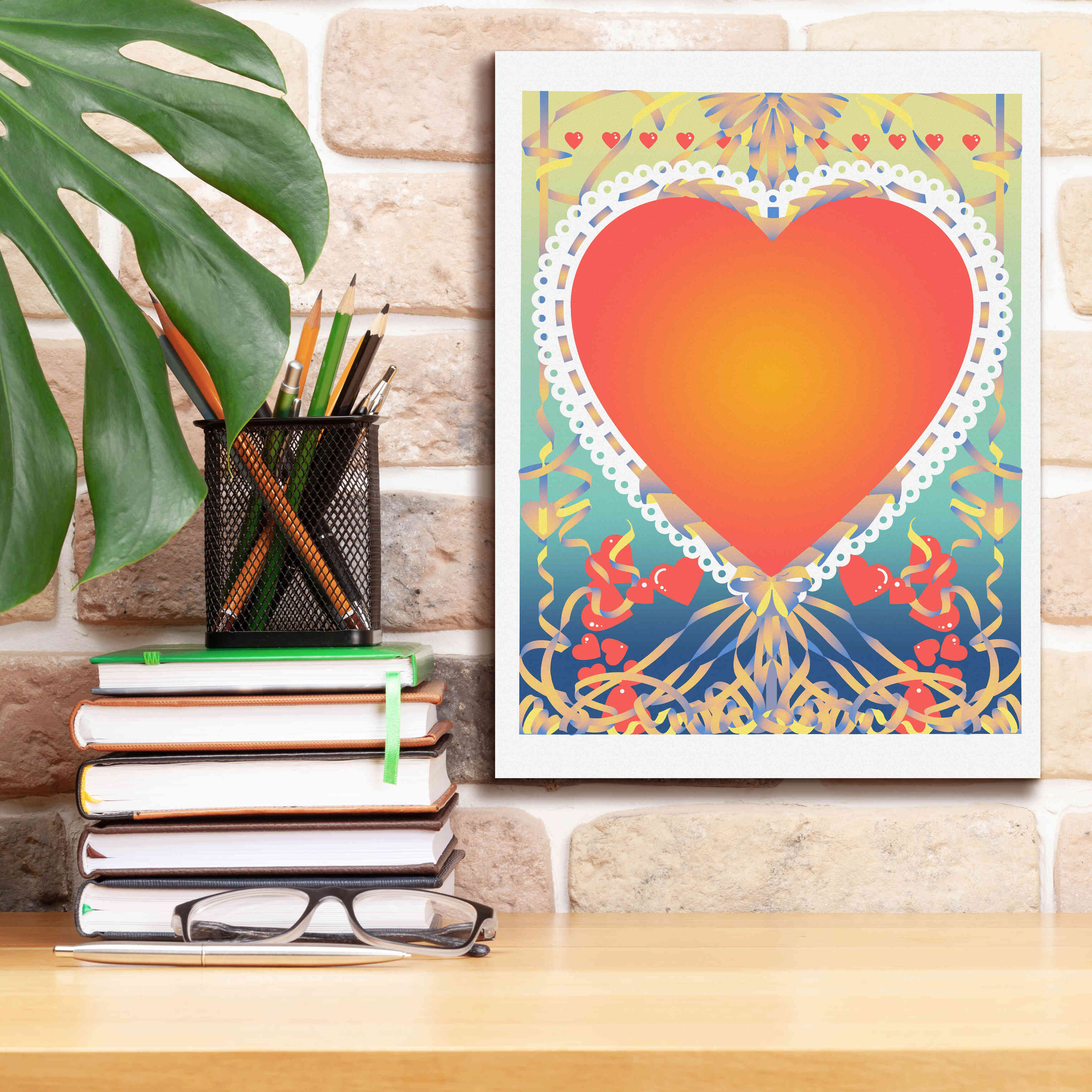 'Valentine Heart' by David Chestnutt, Giclee Canvas Wall Art,12 x 16