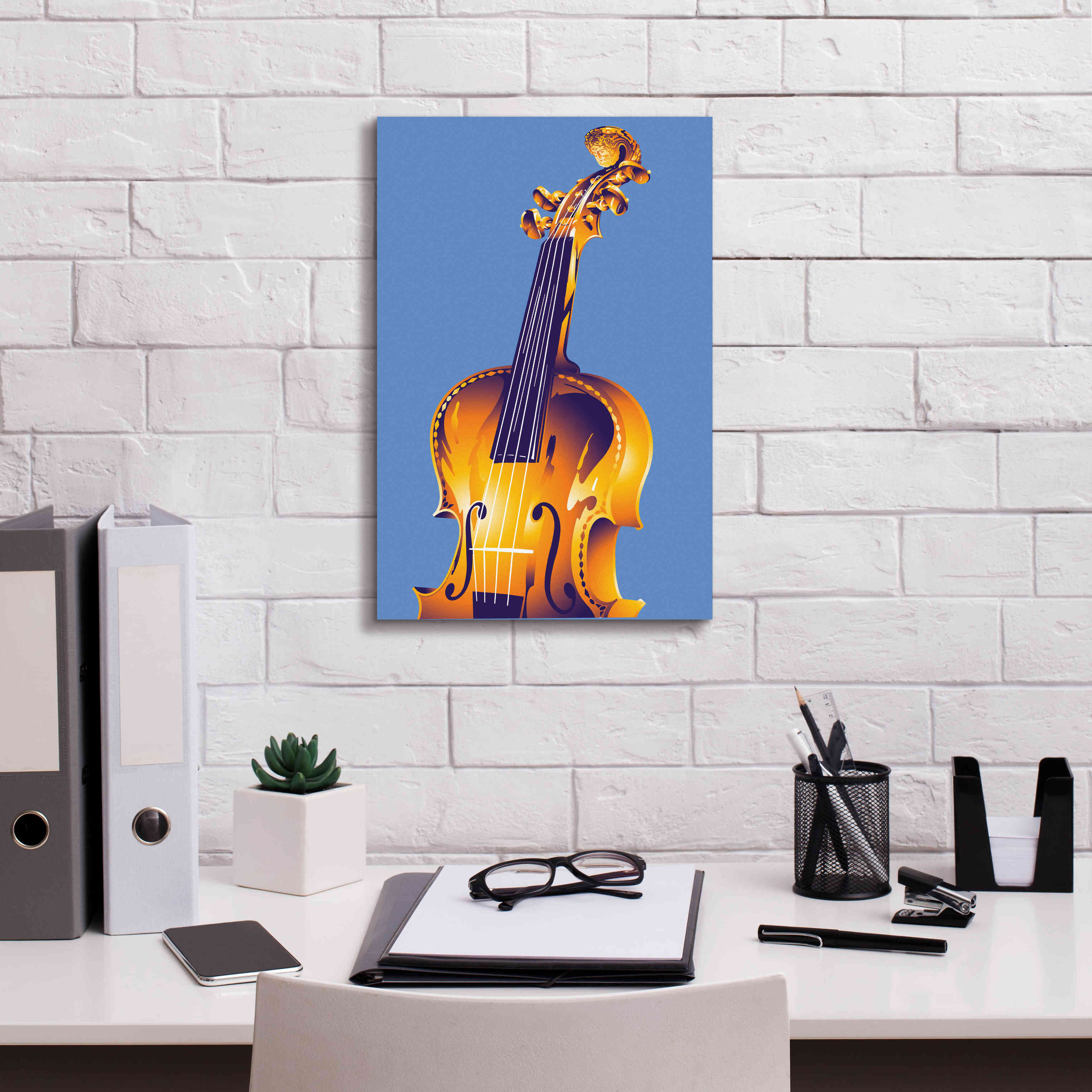 'Violin' by David Chestnutt, Giclee Canvas Wall Art,12 x 18