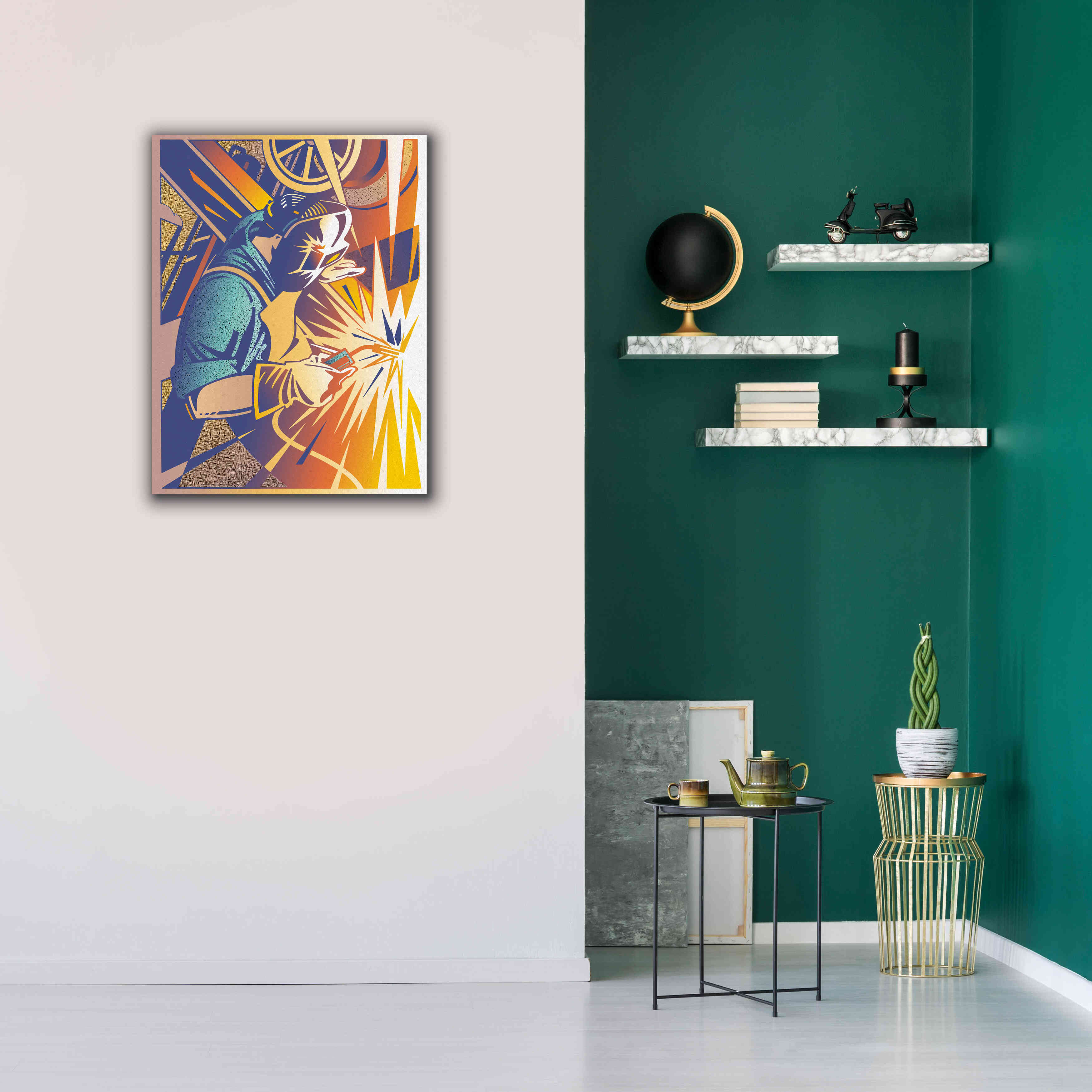 'Welder's Spark' by David Chestnutt, Giclee Canvas Wall Art,26 x 34