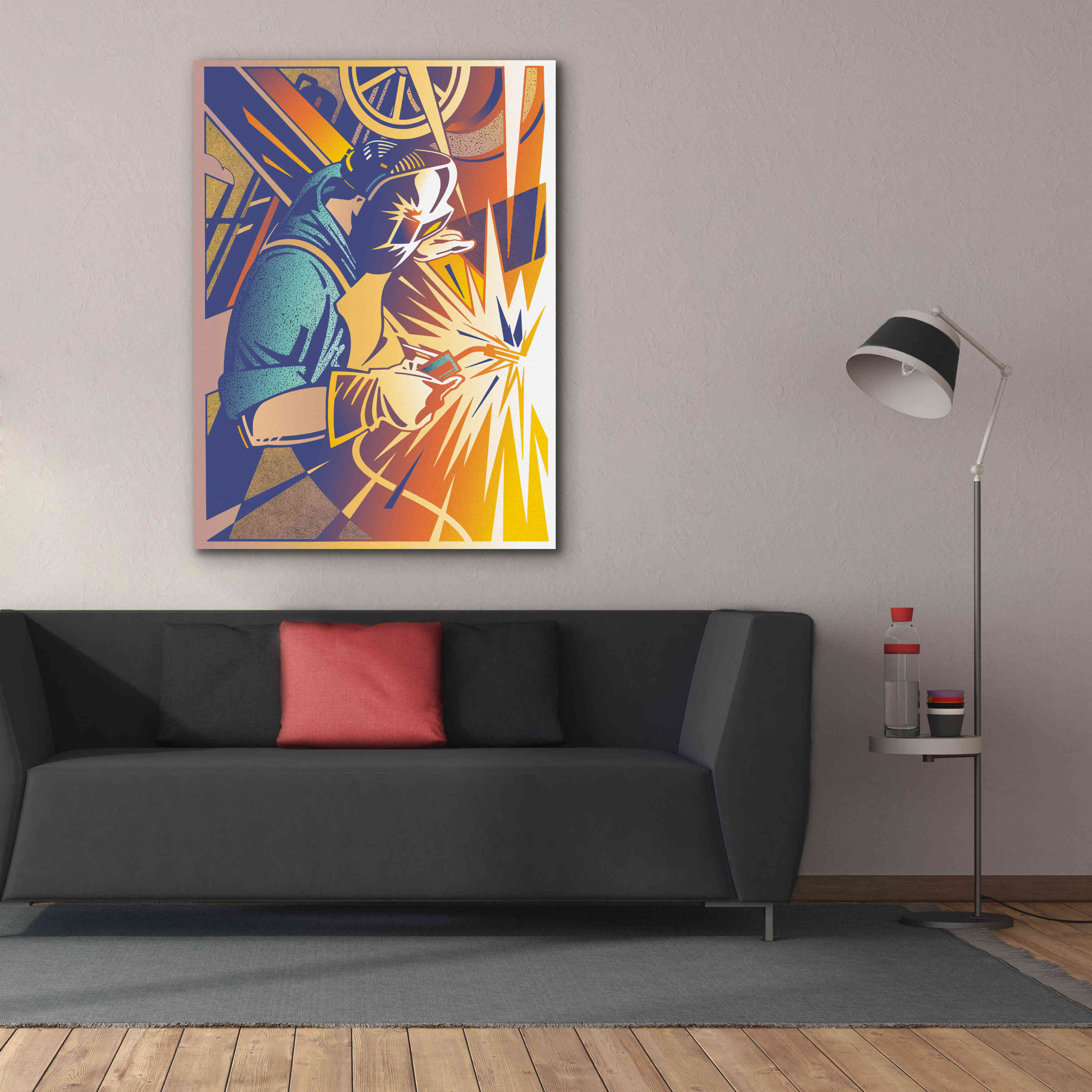 'Welder's Spark' by David Chestnutt, Giclee Canvas Wall Art,40 x 54