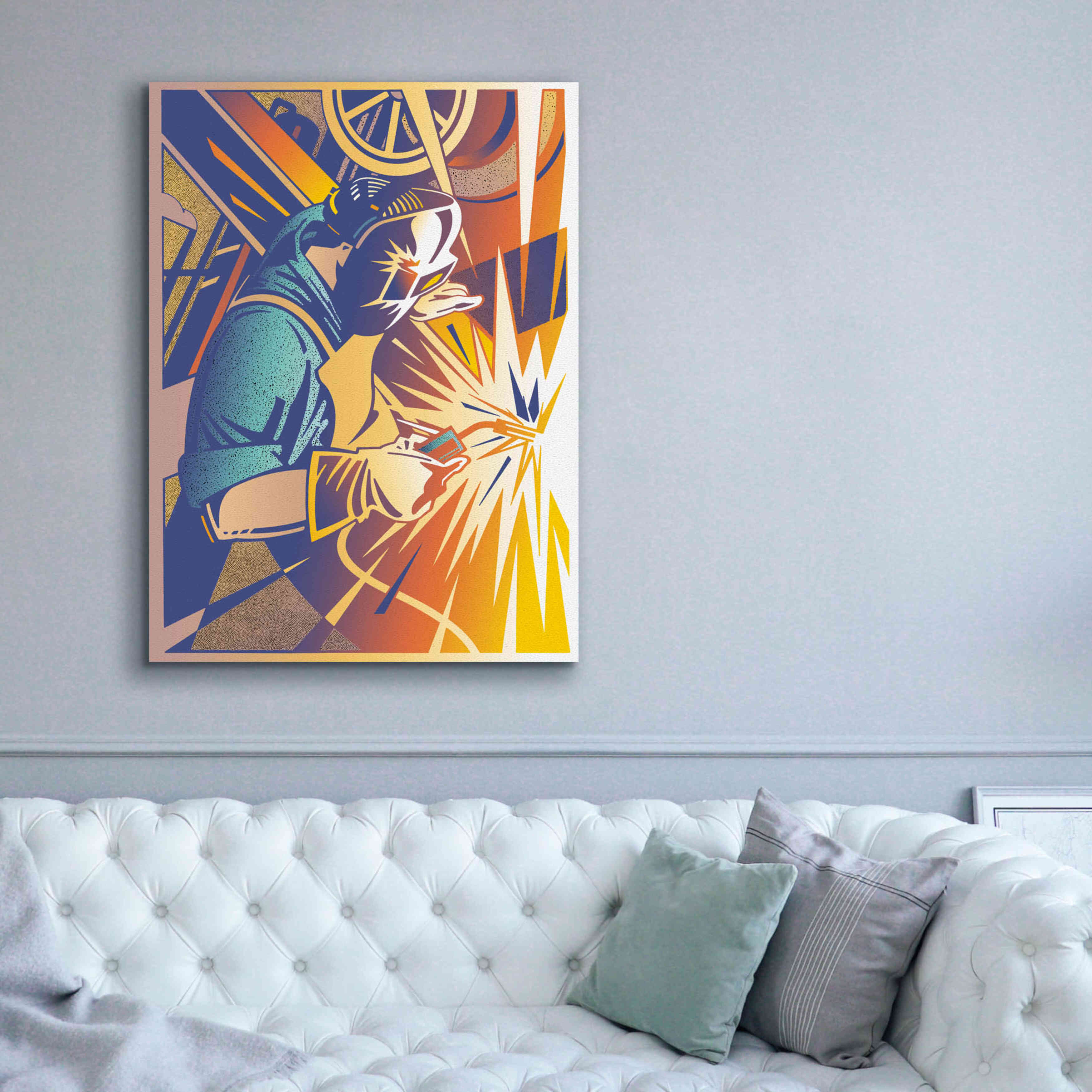 'Welder's Spark' by David Chestnutt, Giclee Canvas Wall Art,40 x 54