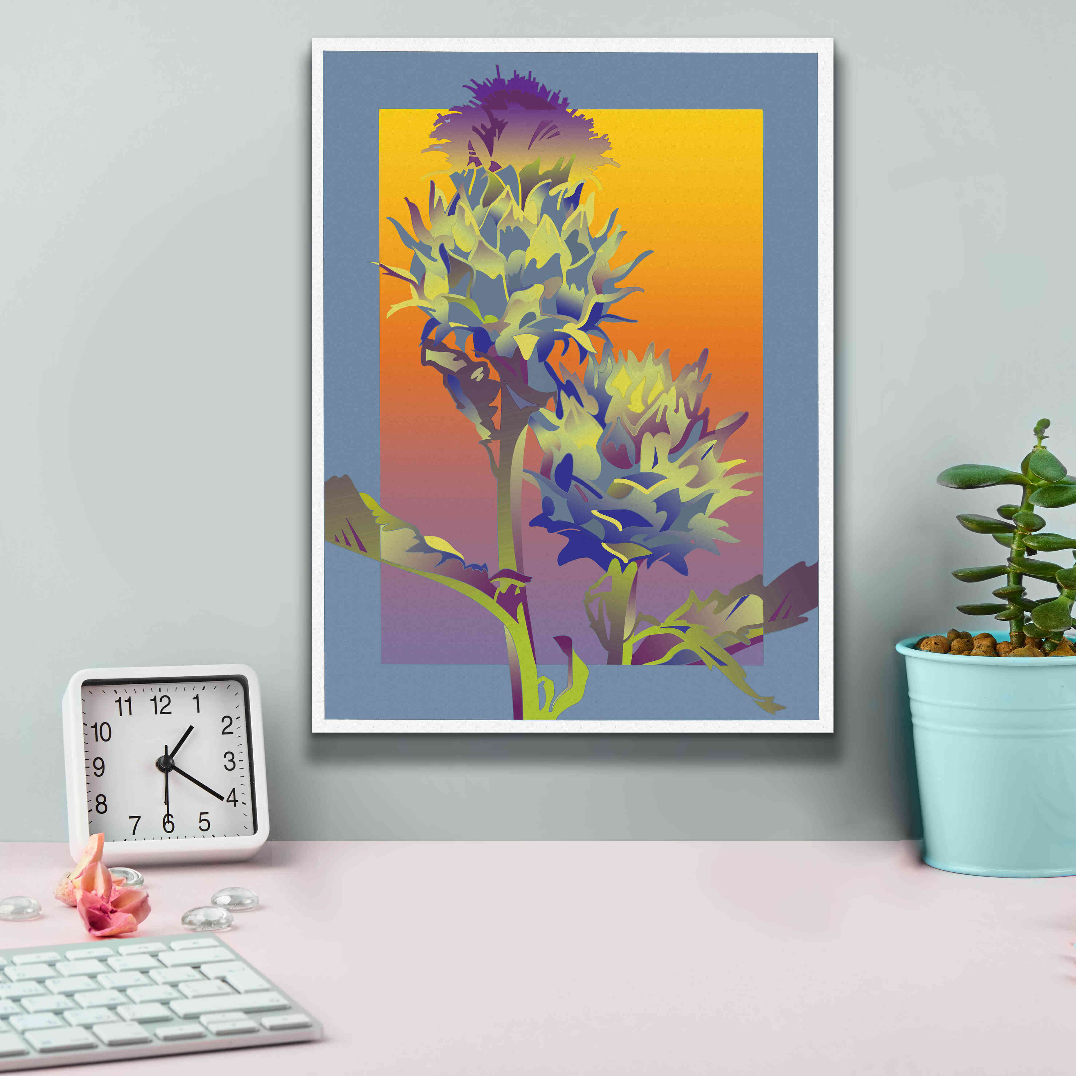 'Blue Thistle' by David Chestnutt, Giclee Canvas Wall Art,12 x 16
