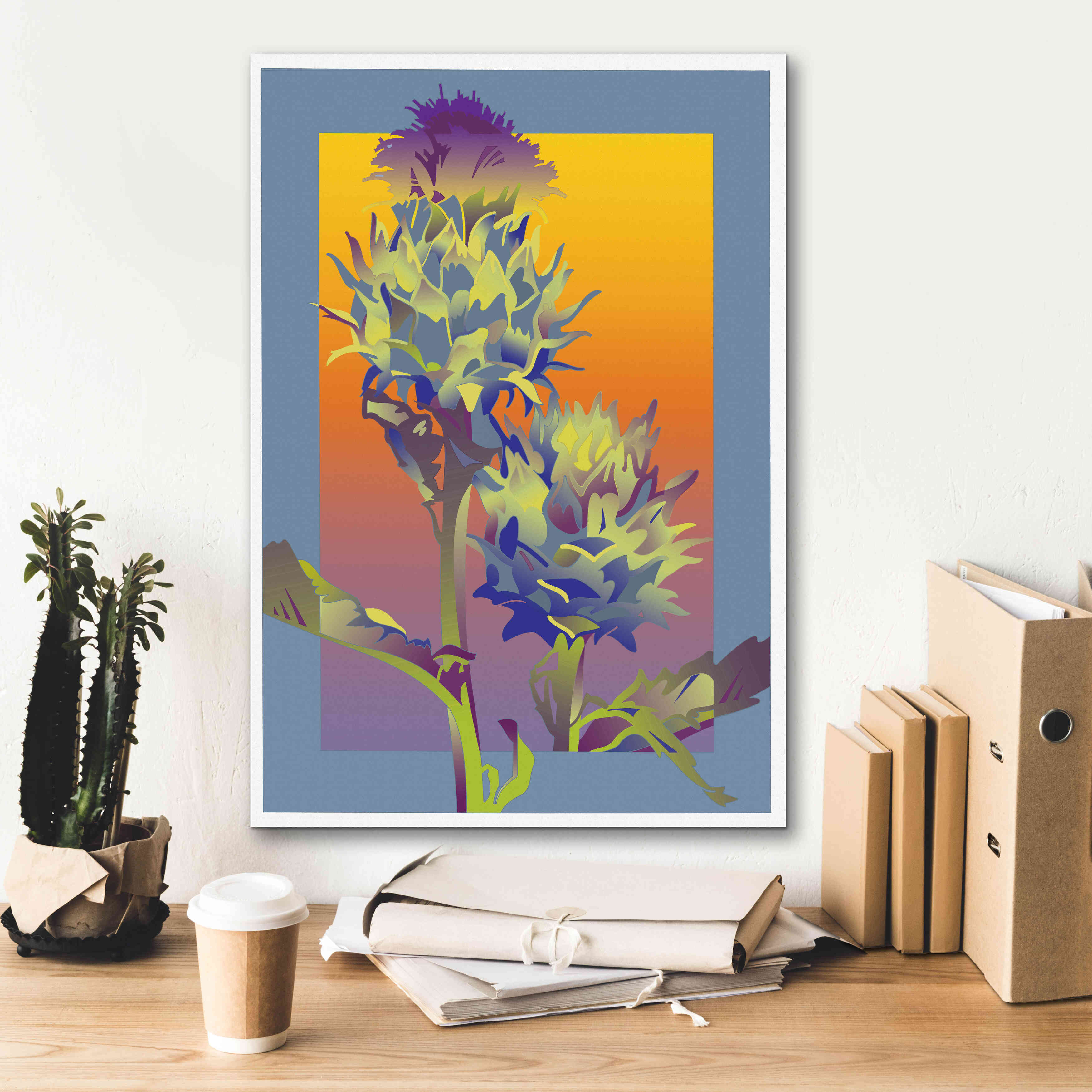 'Blue Thistle' by David Chestnutt, Giclee Canvas Wall Art,18 x 26