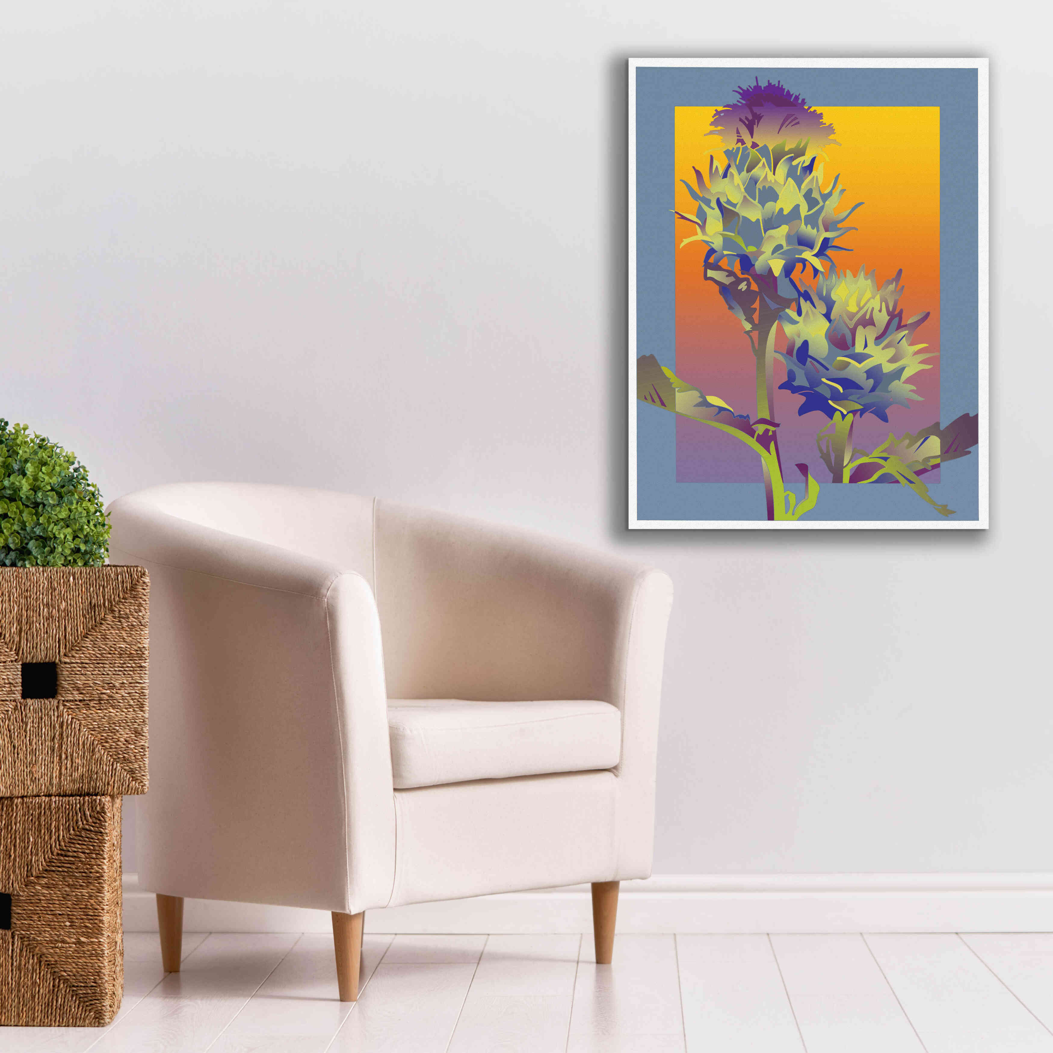 'Blue Thistle' by David Chestnutt, Giclee Canvas Wall Art,26 x 34
