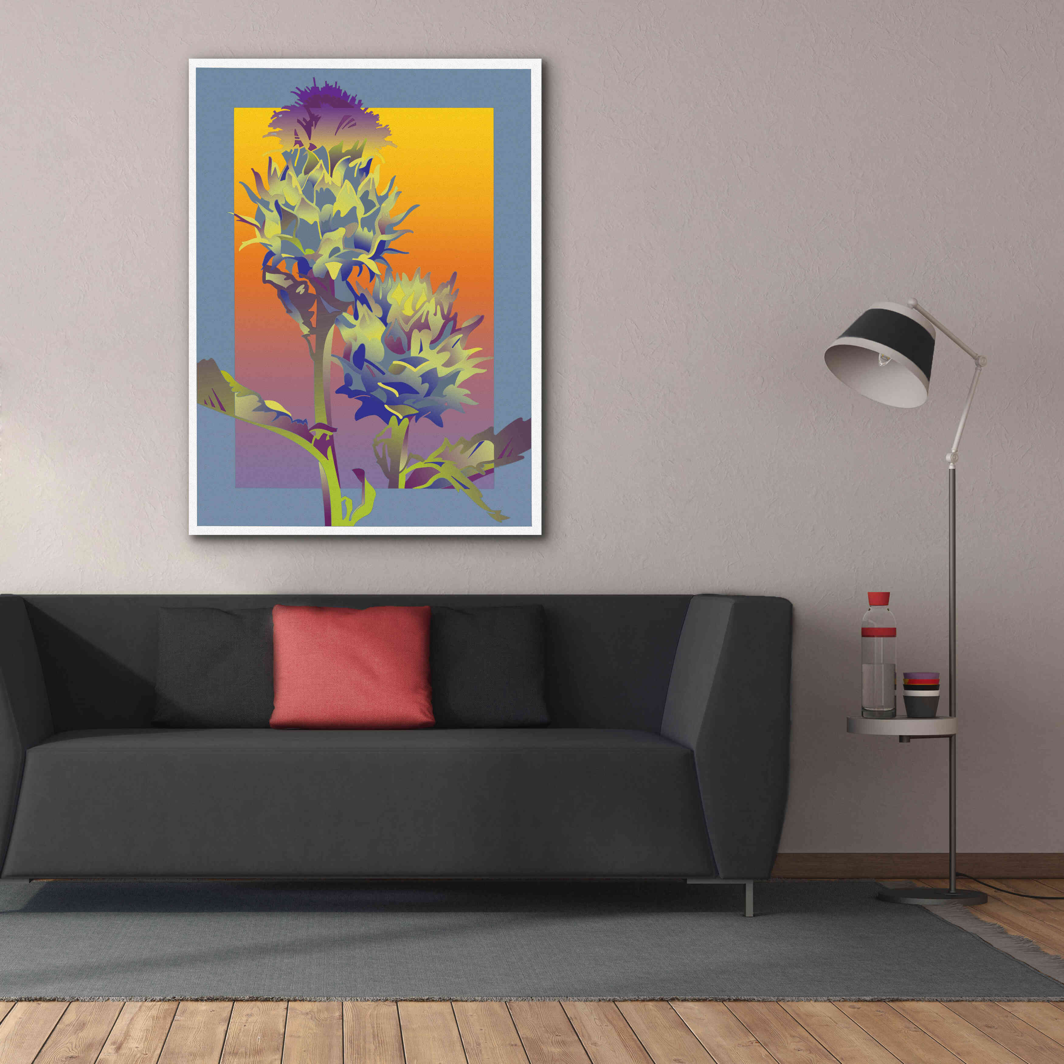 'Blue Thistle' by David Chestnutt, Giclee Canvas Wall Art,40 x 54