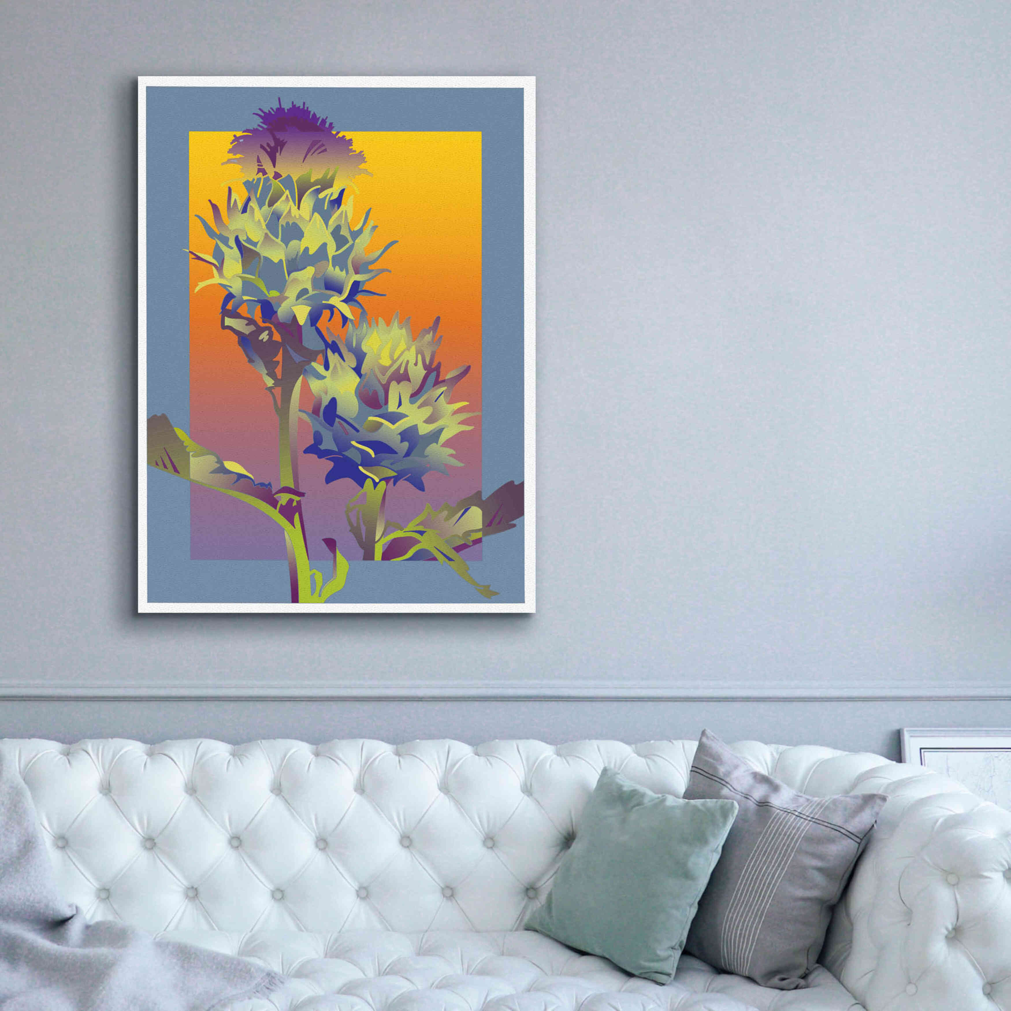 'Blue Thistle' by David Chestnutt, Giclee Canvas Wall Art,40 x 54