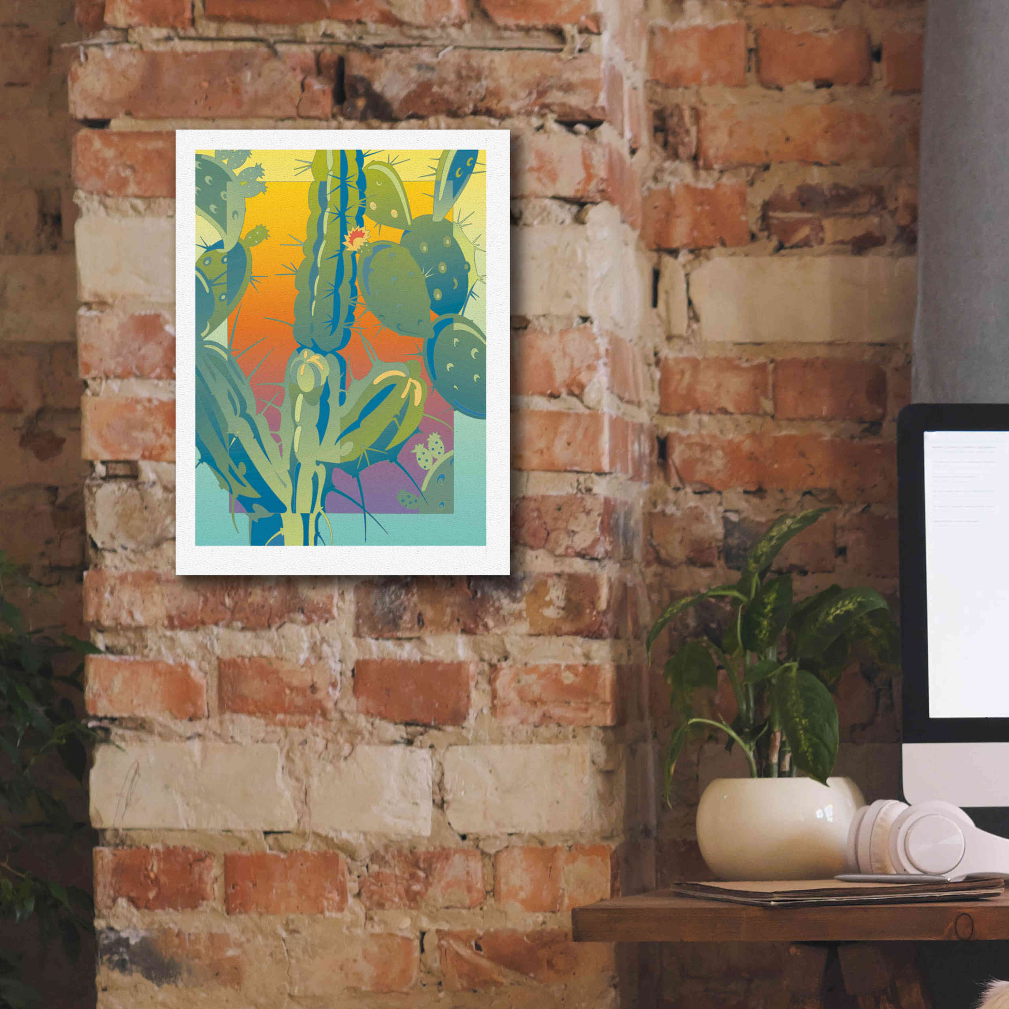 'Cactus' by David Chestnutt, Giclee Canvas Wall Art,12 x 16