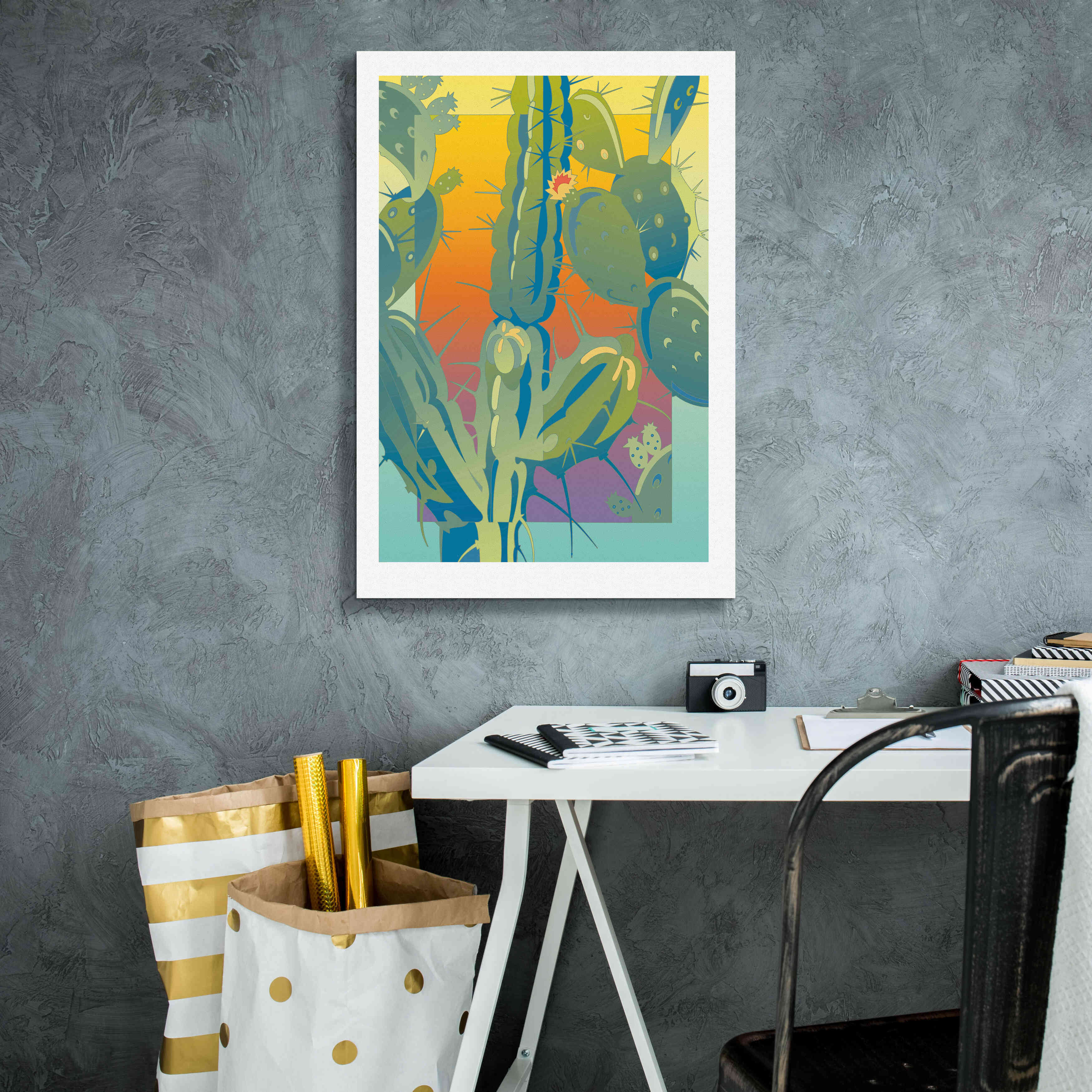 'Cactus' by David Chestnutt, Giclee Canvas Wall Art,18 x 26