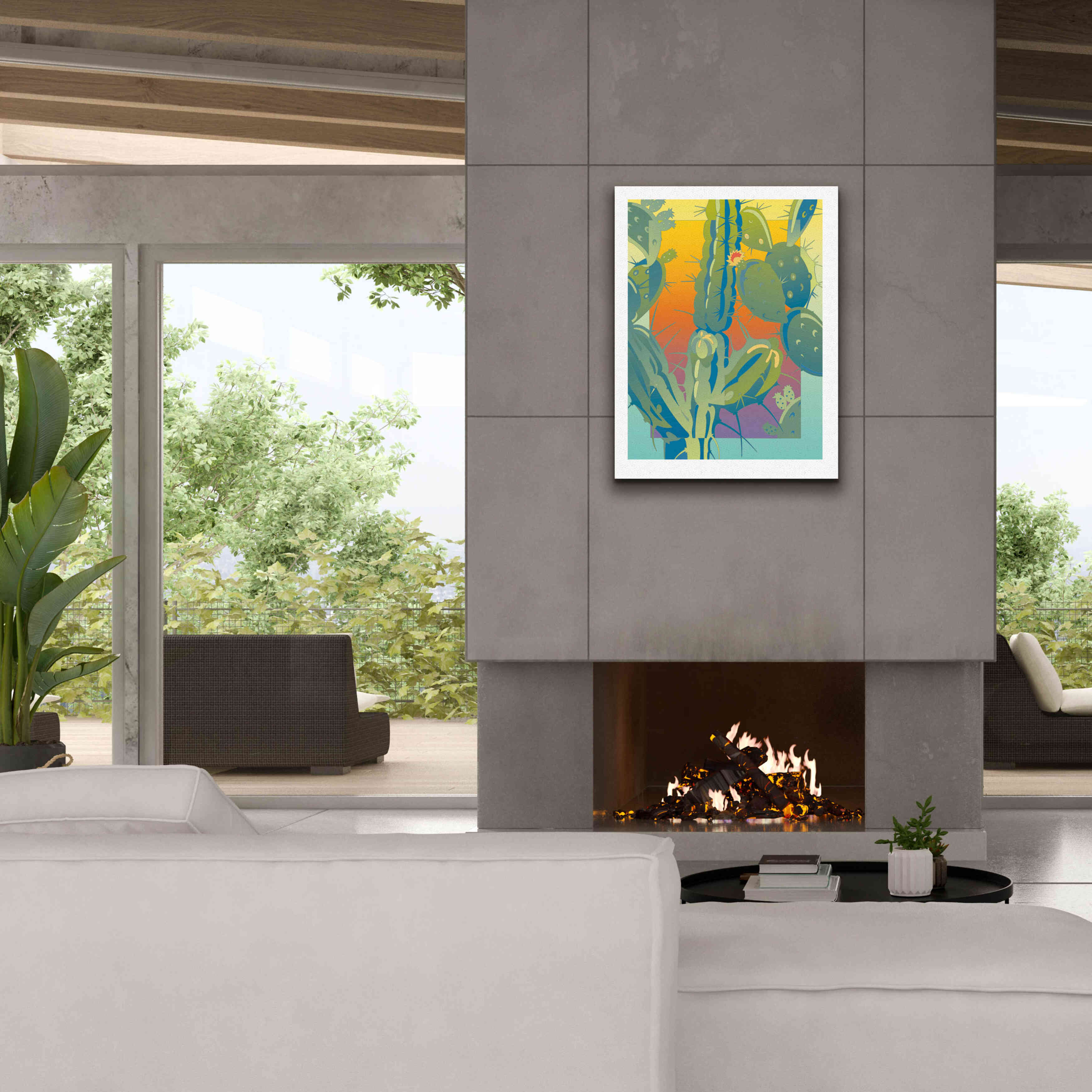 'Cactus' by David Chestnutt, Giclee Canvas Wall Art,26 x 34