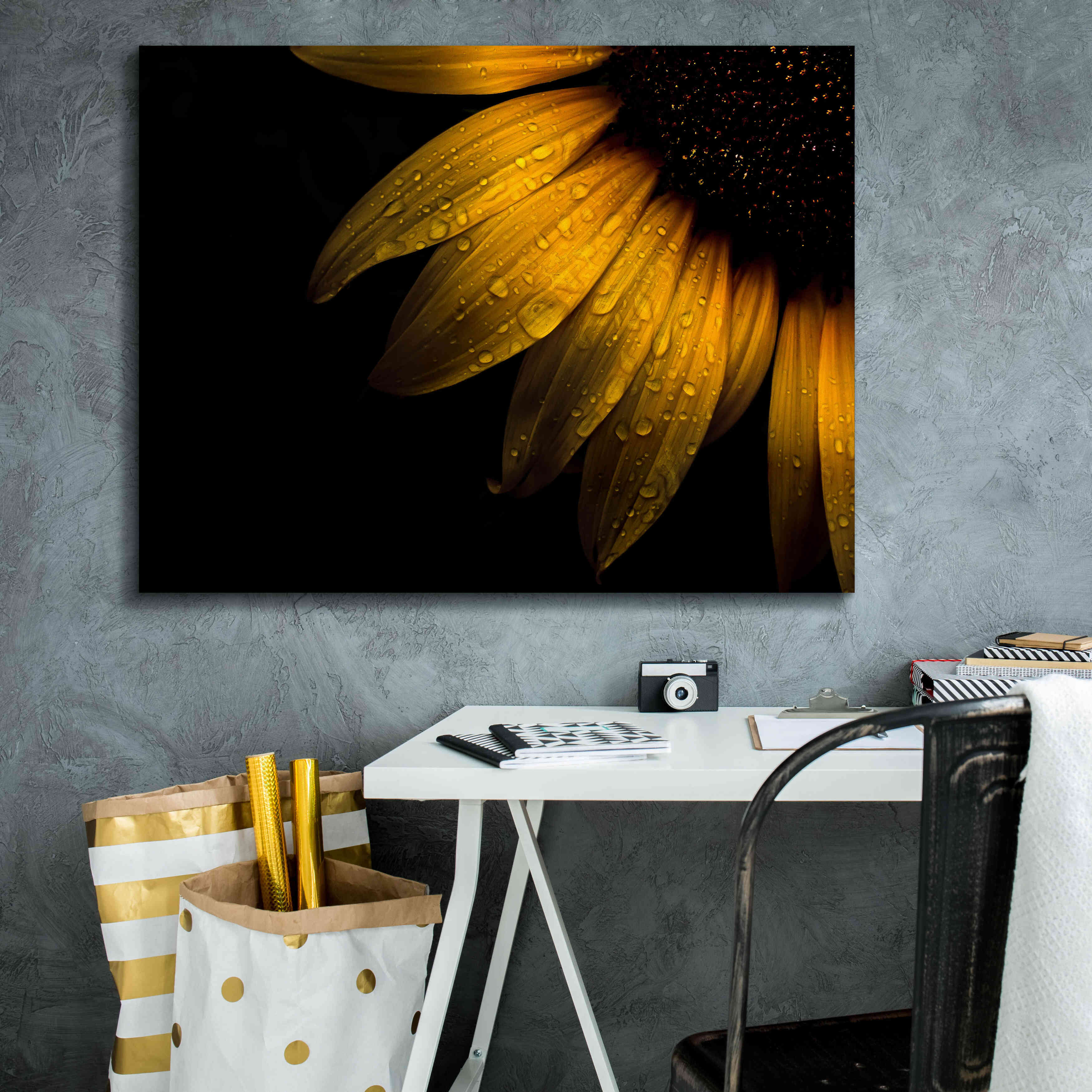 'Backyard Flowers 28 Sunflower' by Brian Carson, Giclee Canvas Wall Art,34 x 26