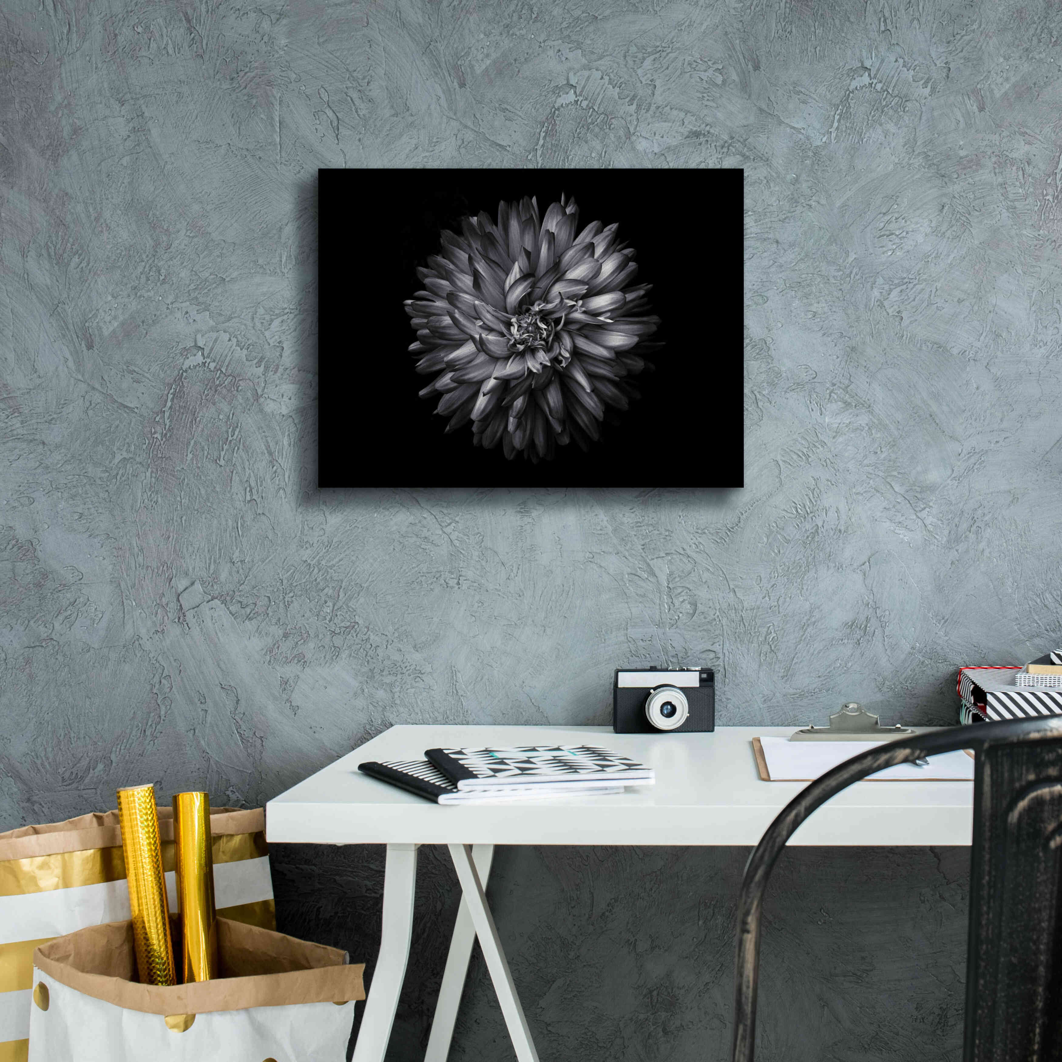 'Backyard Flowers In Black And White 20' by Brian Carson, Giclee Canvas Wall Art,16 x 12