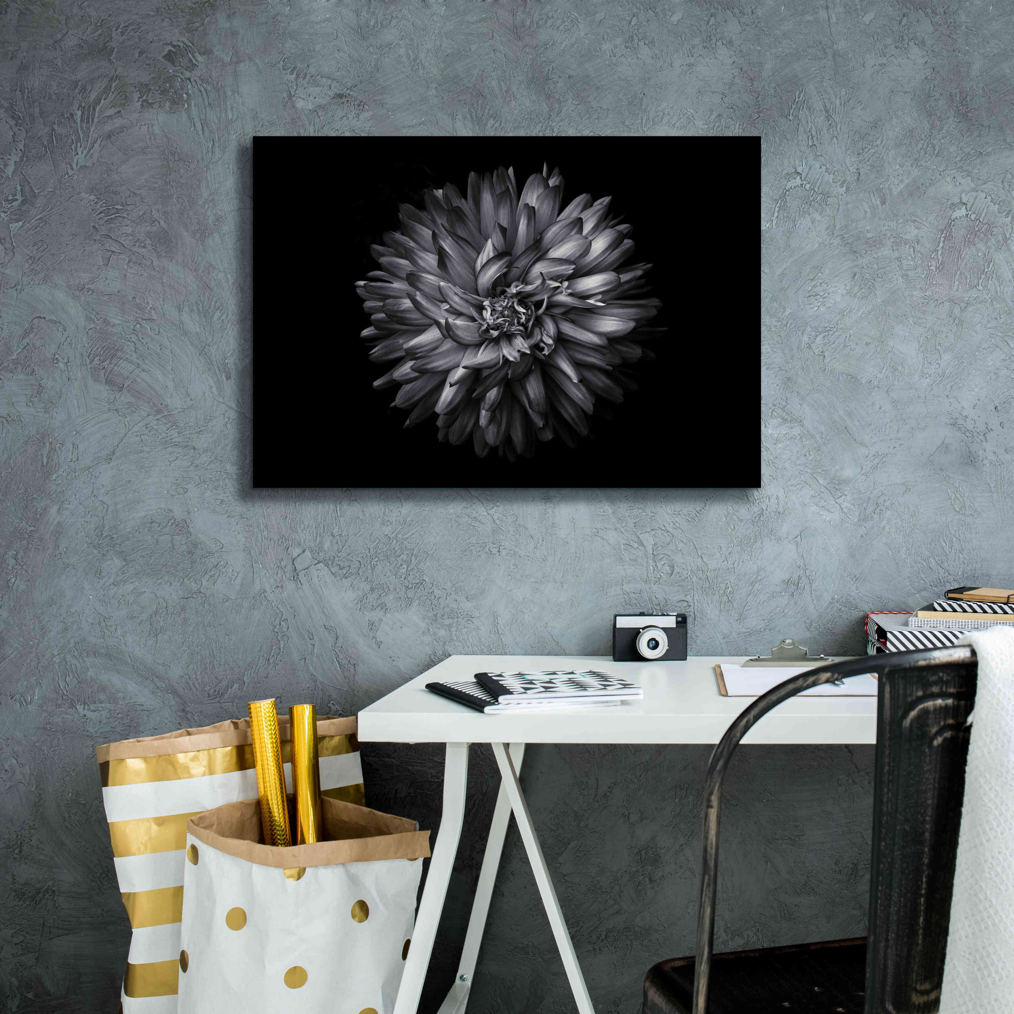 'Backyard Flowers In Black And White 20' by Brian Carson, Giclee Canvas Wall Art,26 x 18