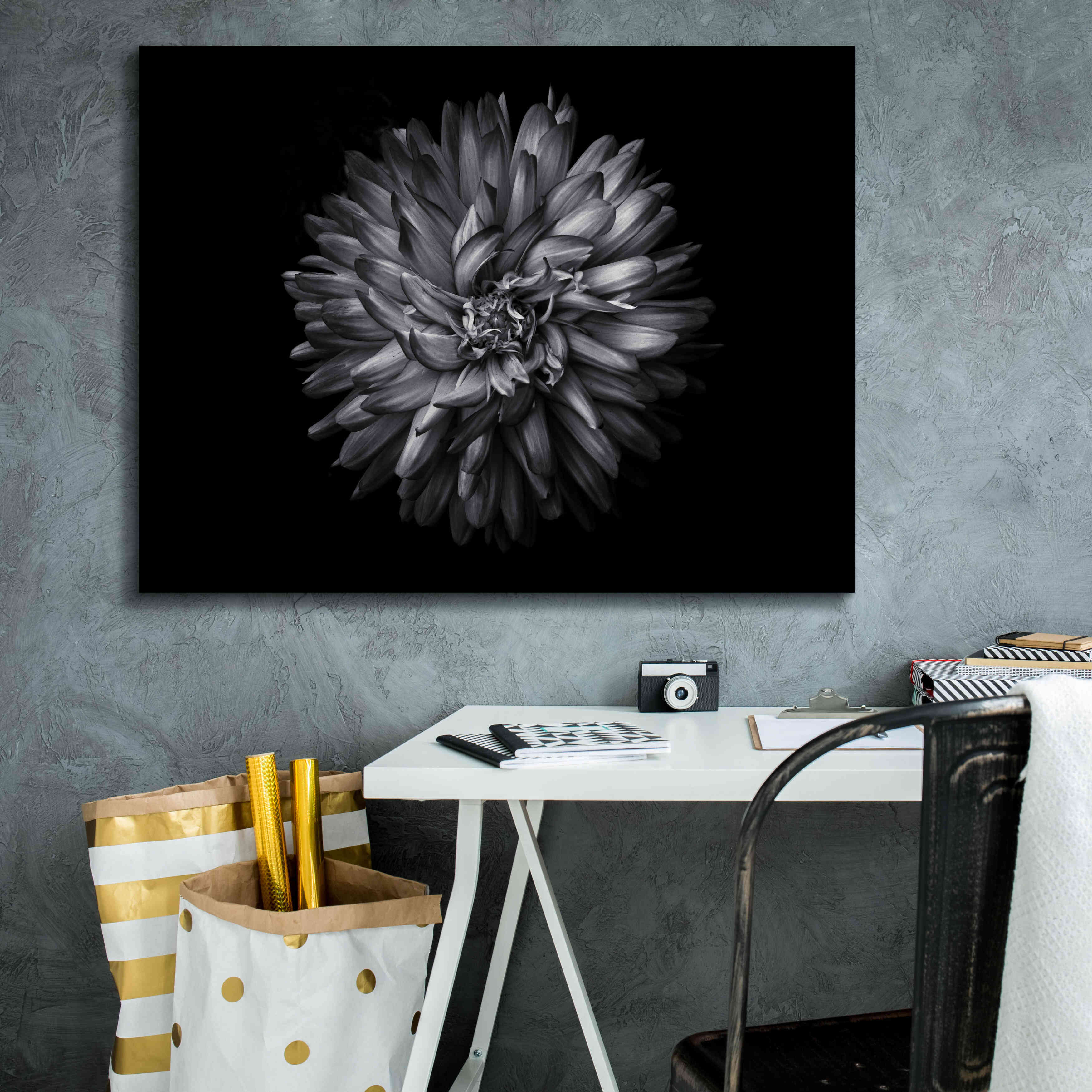 'Backyard Flowers In Black And White 20' by Brian Carson, Giclee Canvas Wall Art,34 x 26