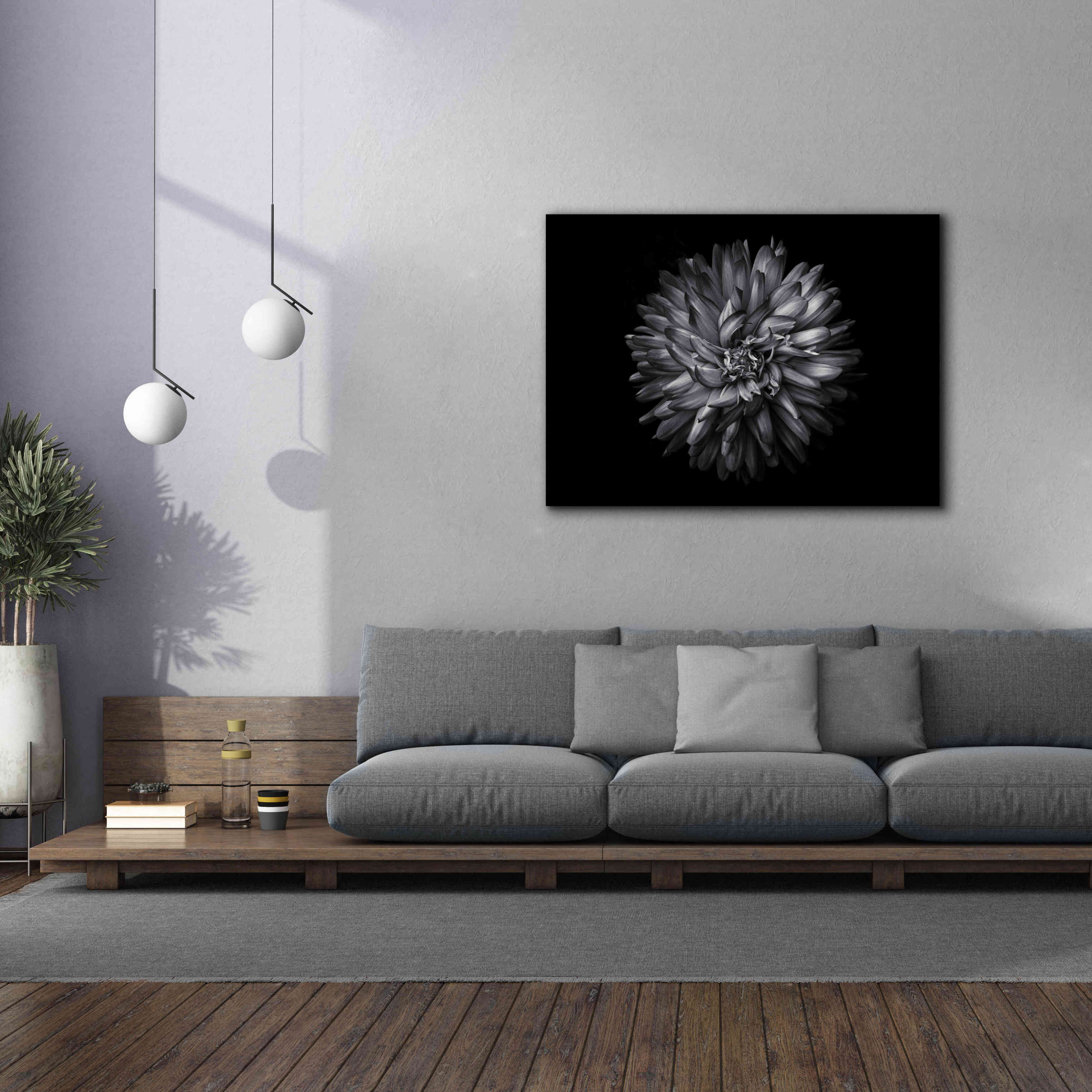 'Backyard Flowers In Black And White 20' by Brian Carson, Giclee Canvas Wall Art,54 x 40