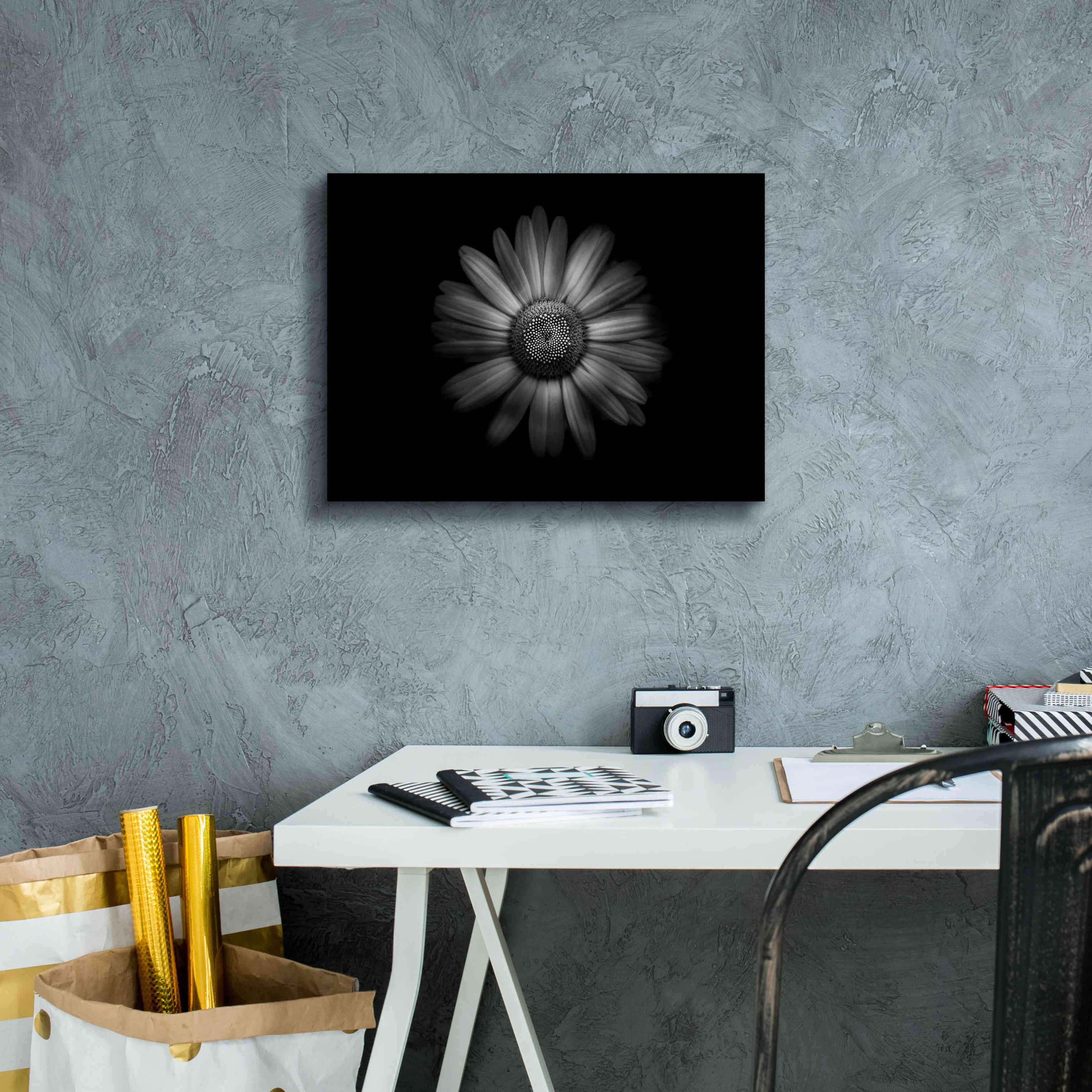 'Backyard Flowers In Black And White 31' by Brian Carson, Giclee Canvas Wall Art,16 x 12