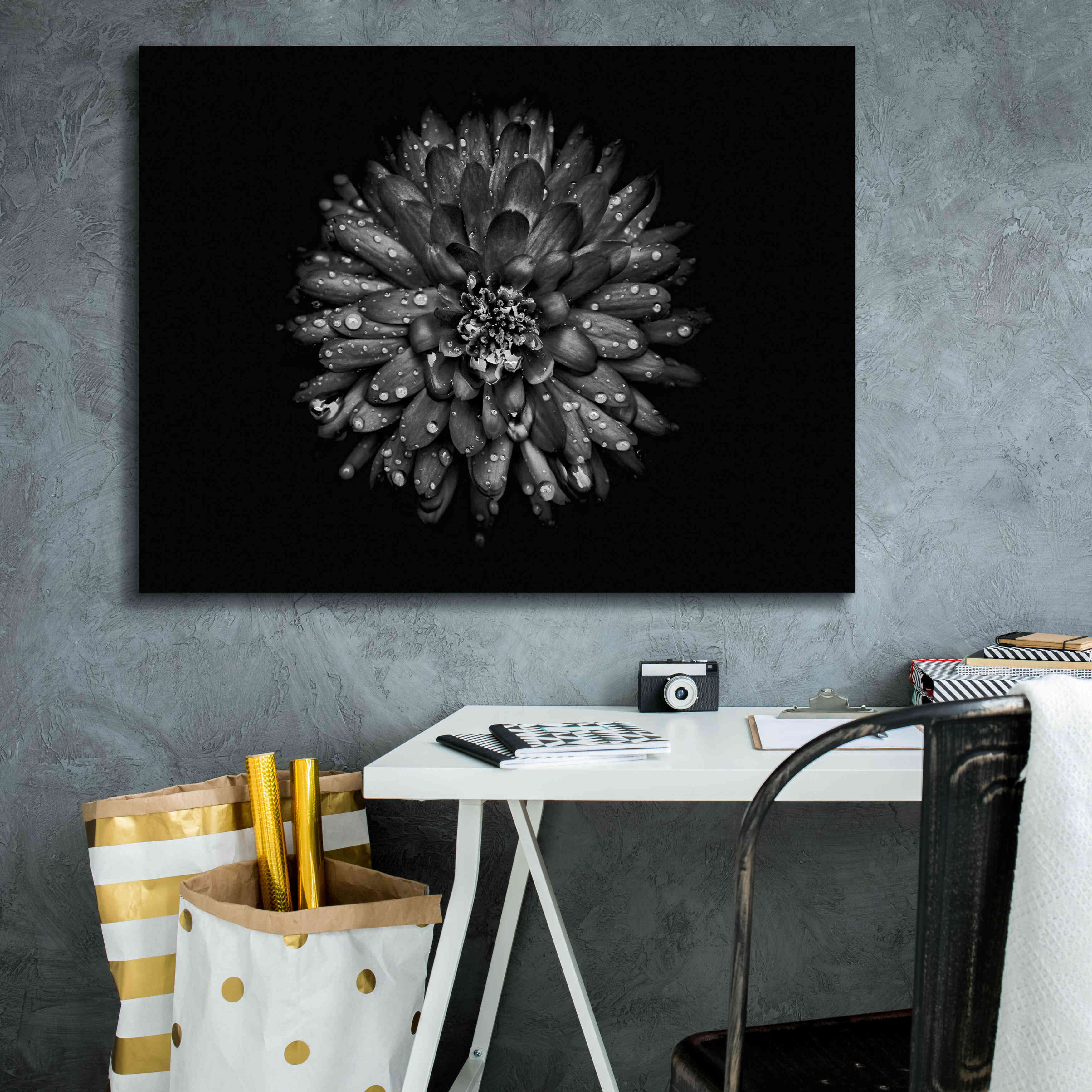 'Backyard Flowers In Black And White 45' by Brian Carson, Giclee Canvas Wall Art,34 x 26