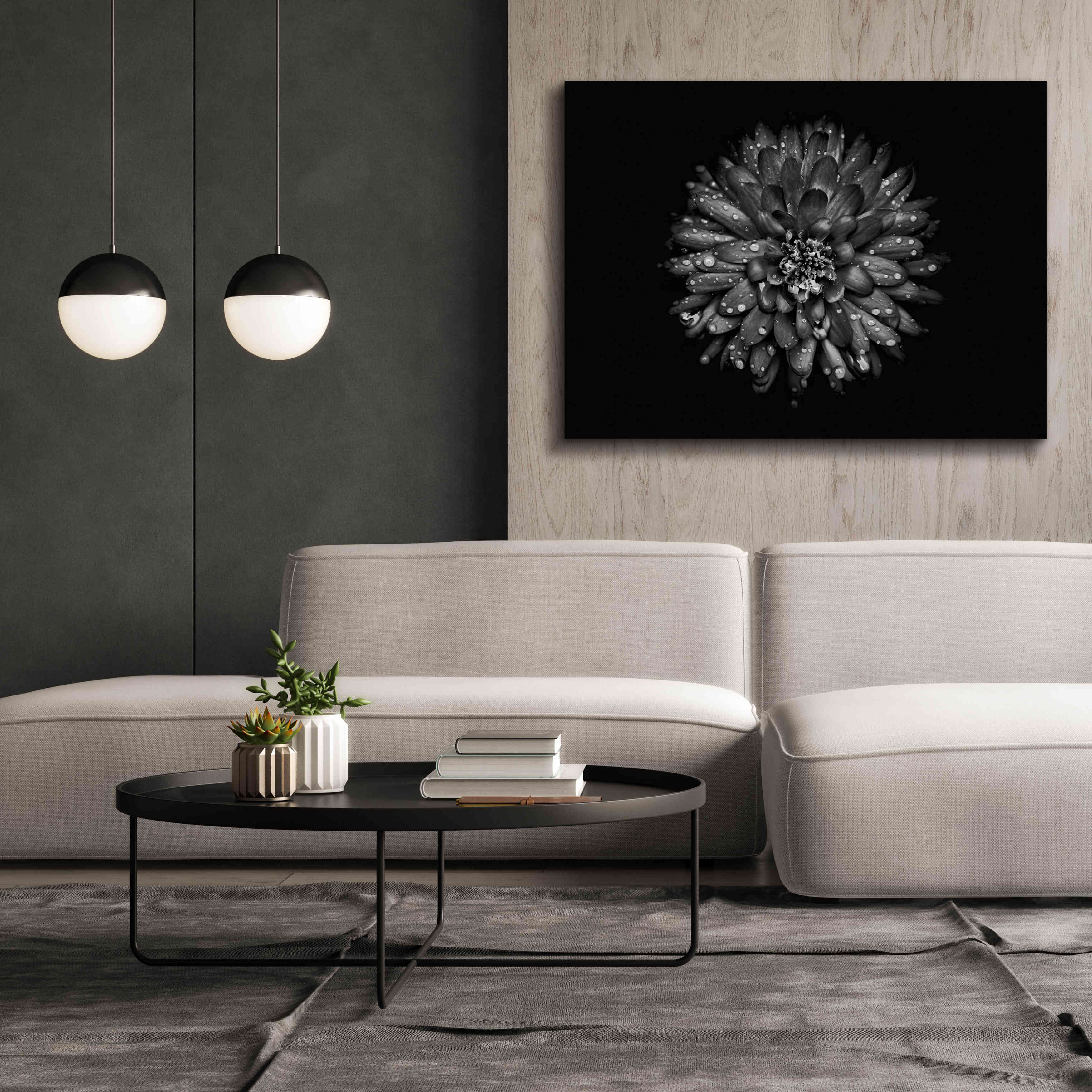 'Backyard Flowers In Black And White 45' by Brian Carson, Giclee Canvas Wall Art,54 x 40