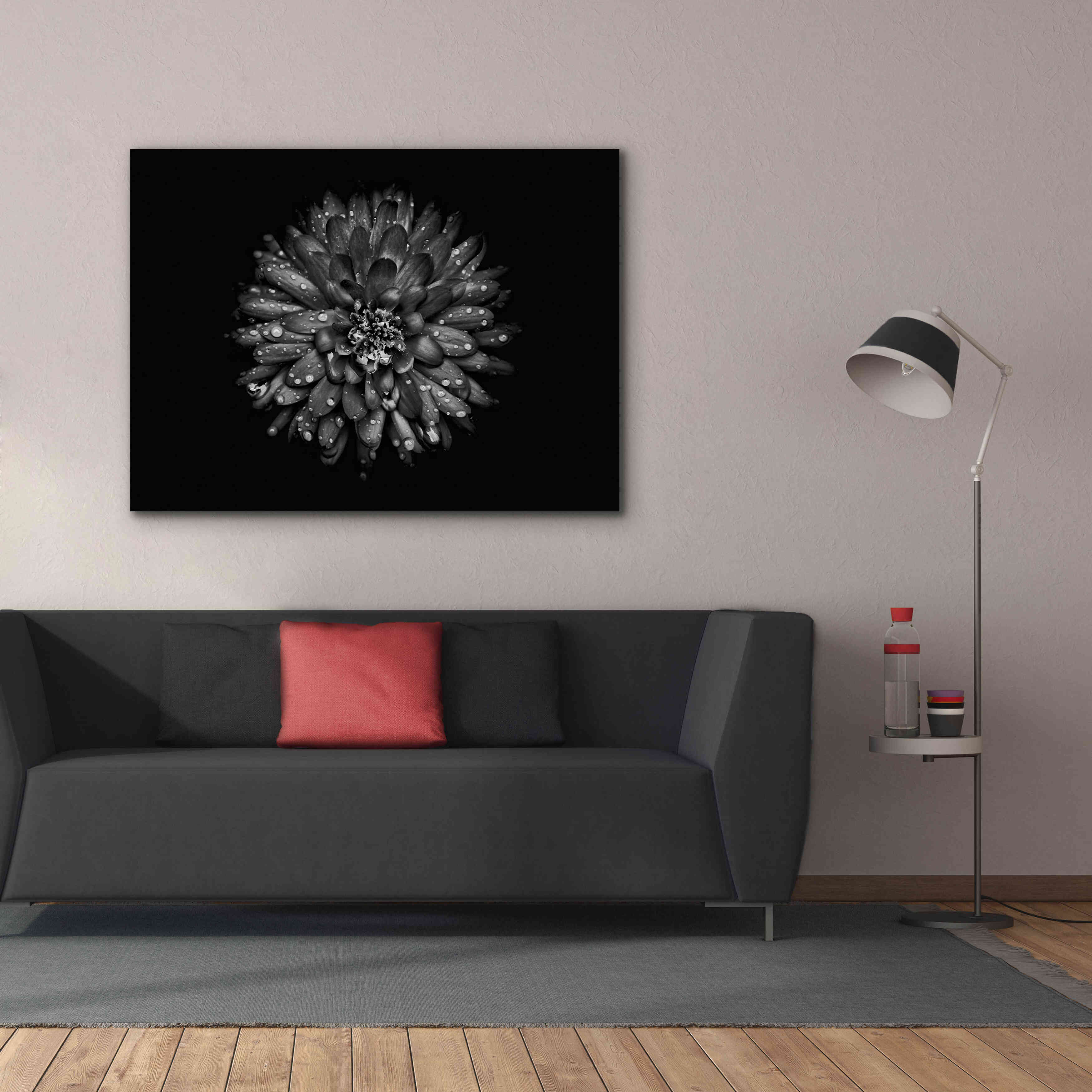'Backyard Flowers In Black And White 45' by Brian Carson, Giclee Canvas Wall Art,54 x 40