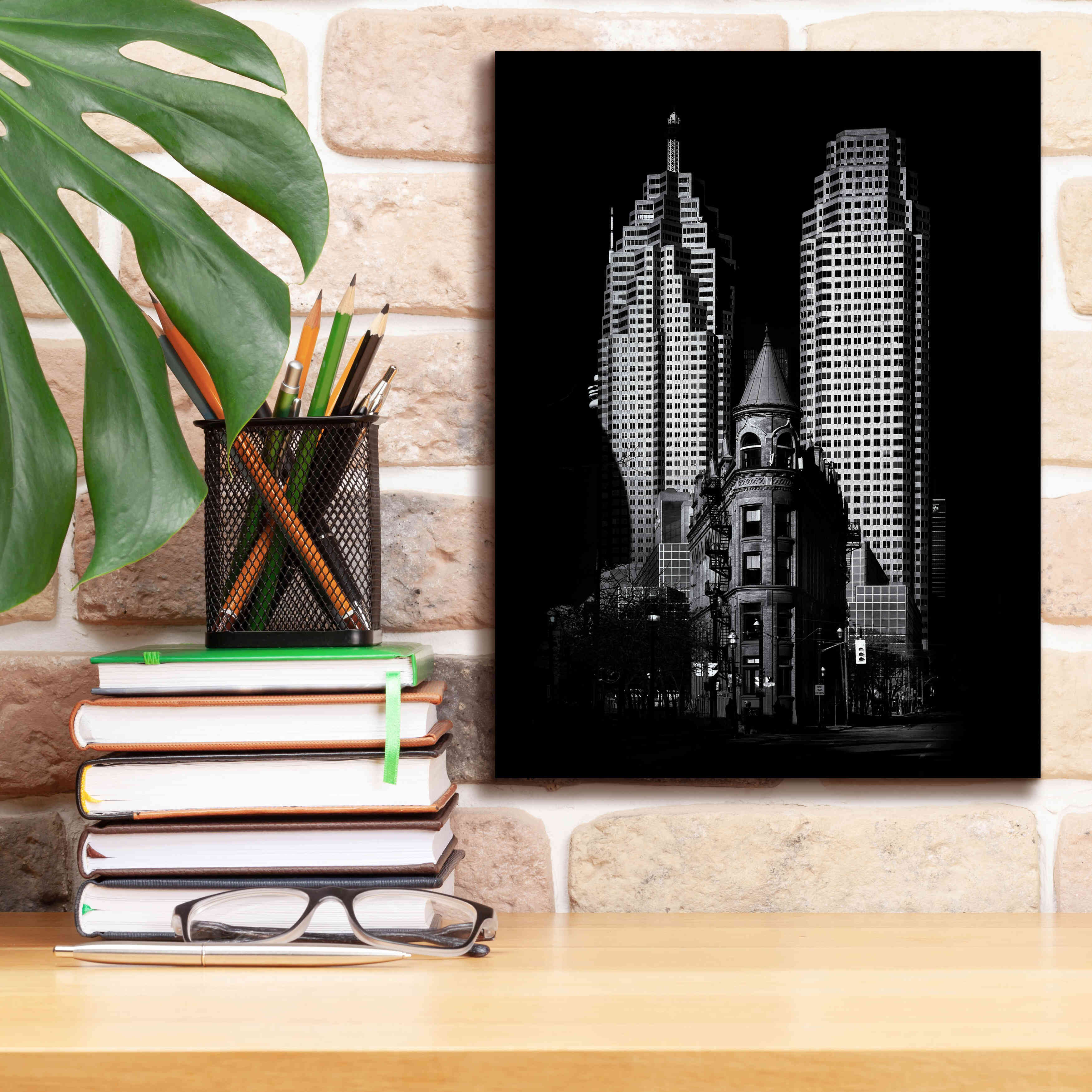 'Gooderham Flatiron Building And Toronto Downtown No 2' by Brian Carson, Giclee Canvas Wall Art,12 x 16