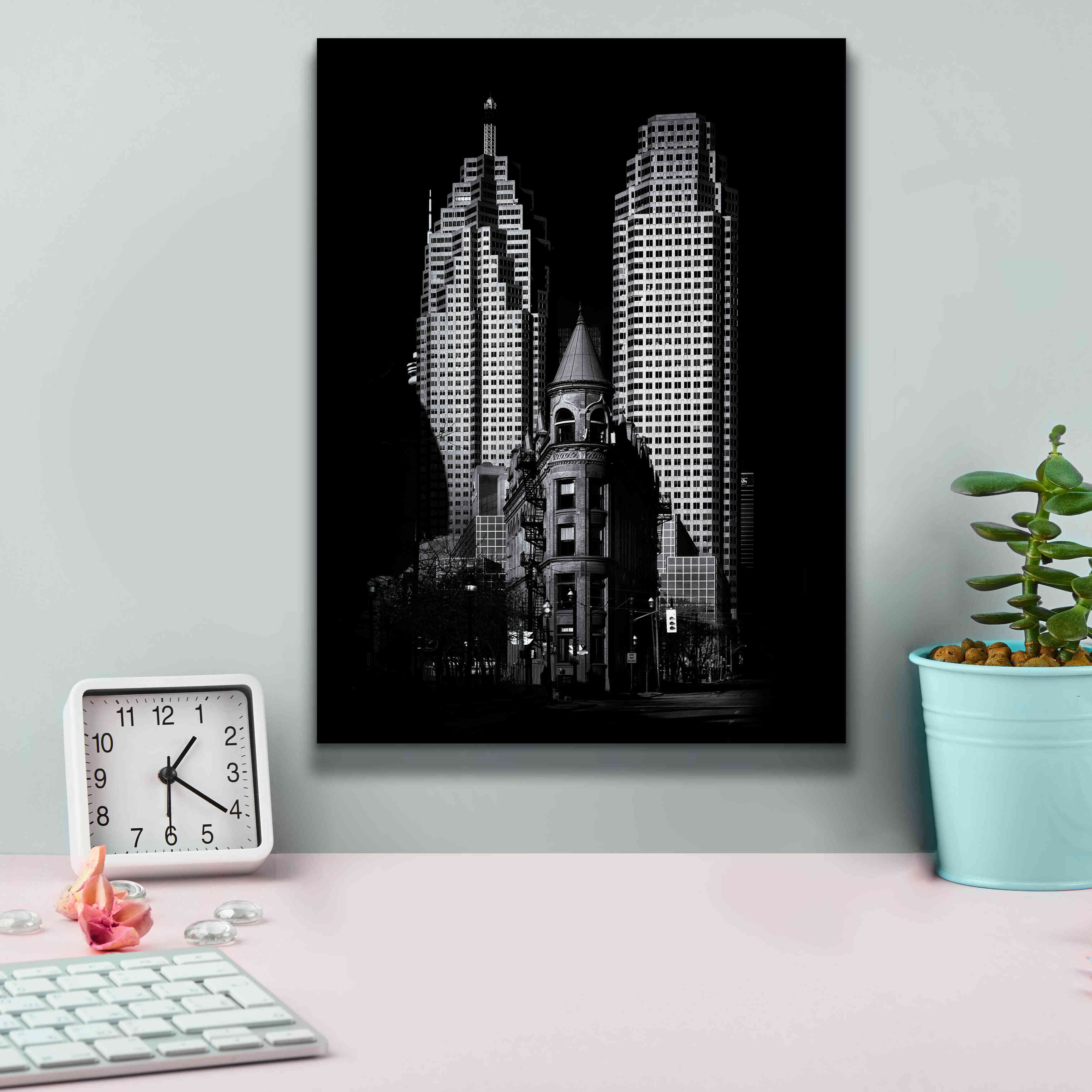 'Gooderham Flatiron Building And Toronto Downtown No 2' by Brian Carson, Giclee Canvas Wall Art,12 x 16