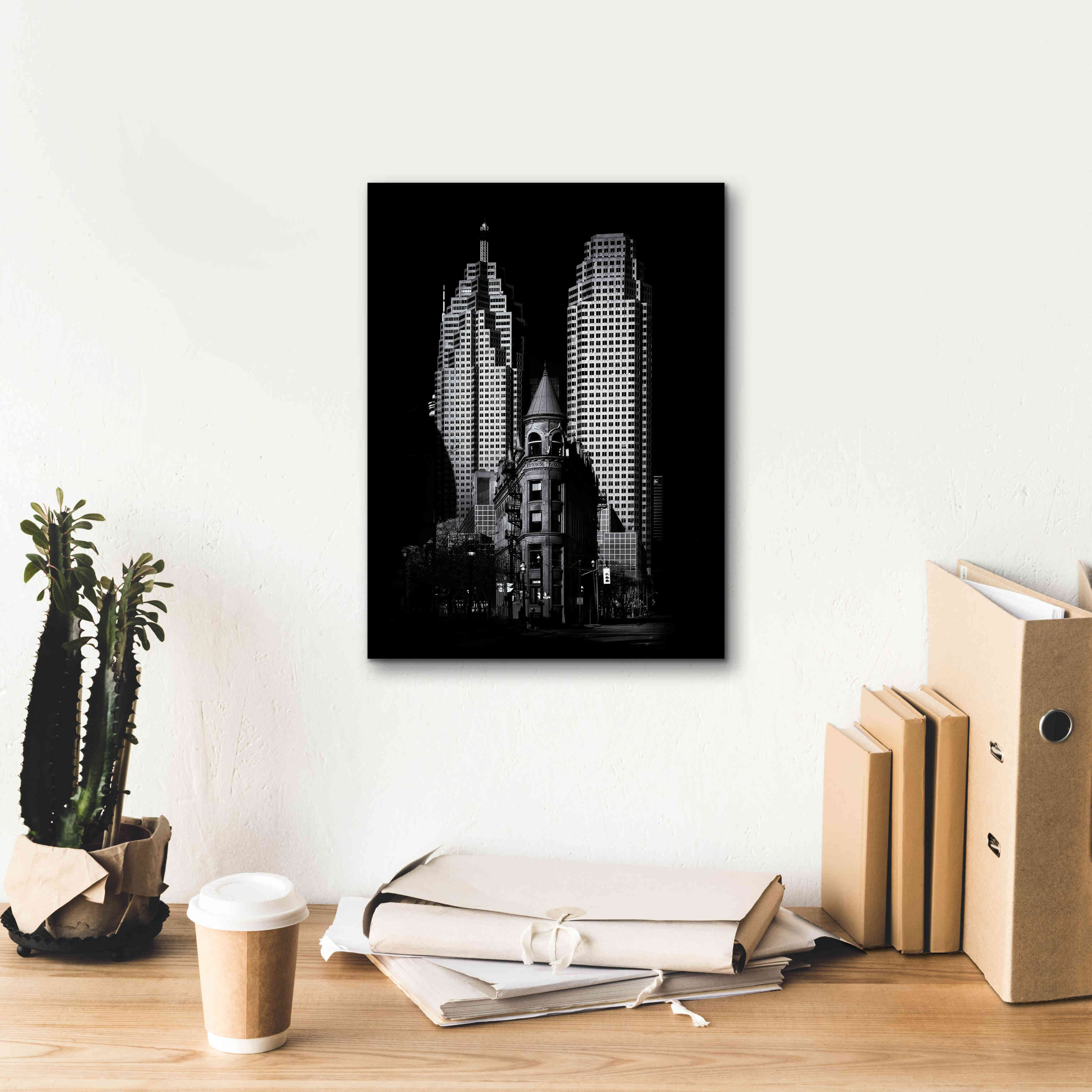 'Gooderham Flatiron Building And Toronto Downtown No 2' by Brian Carson, Giclee Canvas Wall Art,12 x 16