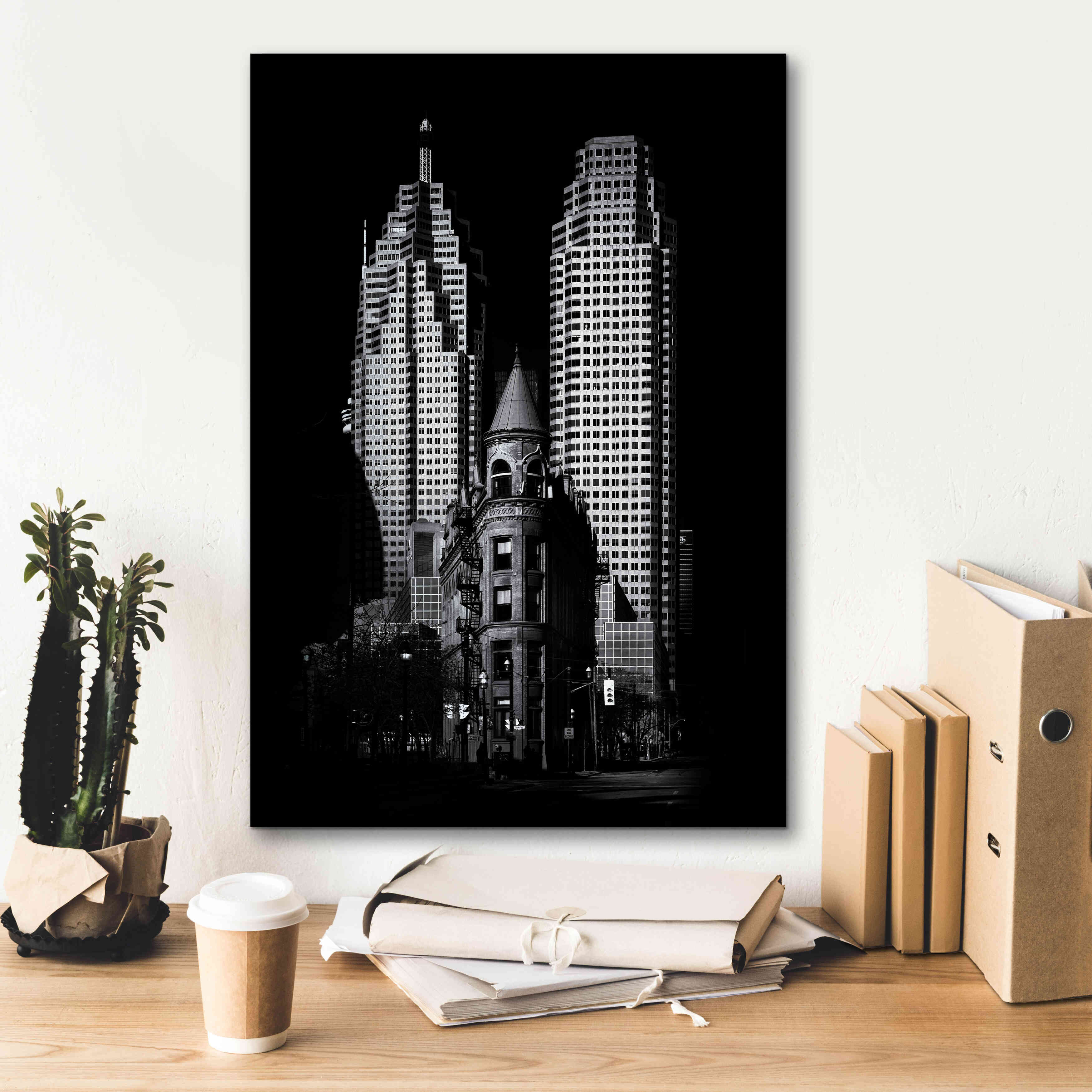 'Gooderham Flatiron Building And Toronto Downtown No 2' by Brian Carson, Giclee Canvas Wall Art,18 x 26