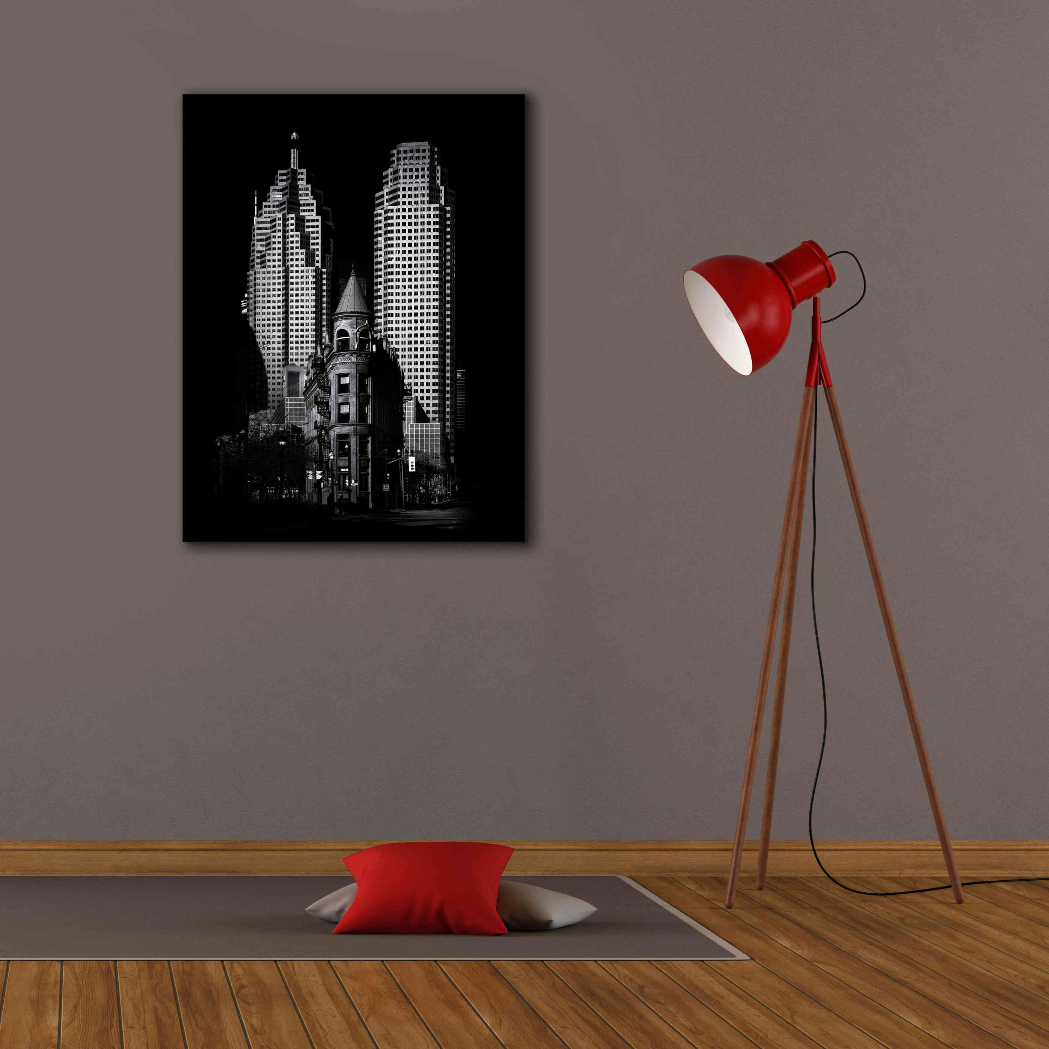 'Gooderham Flatiron Building And Toronto Downtown No 2' by Brian Carson, Giclee Canvas Wall Art,26 x 34