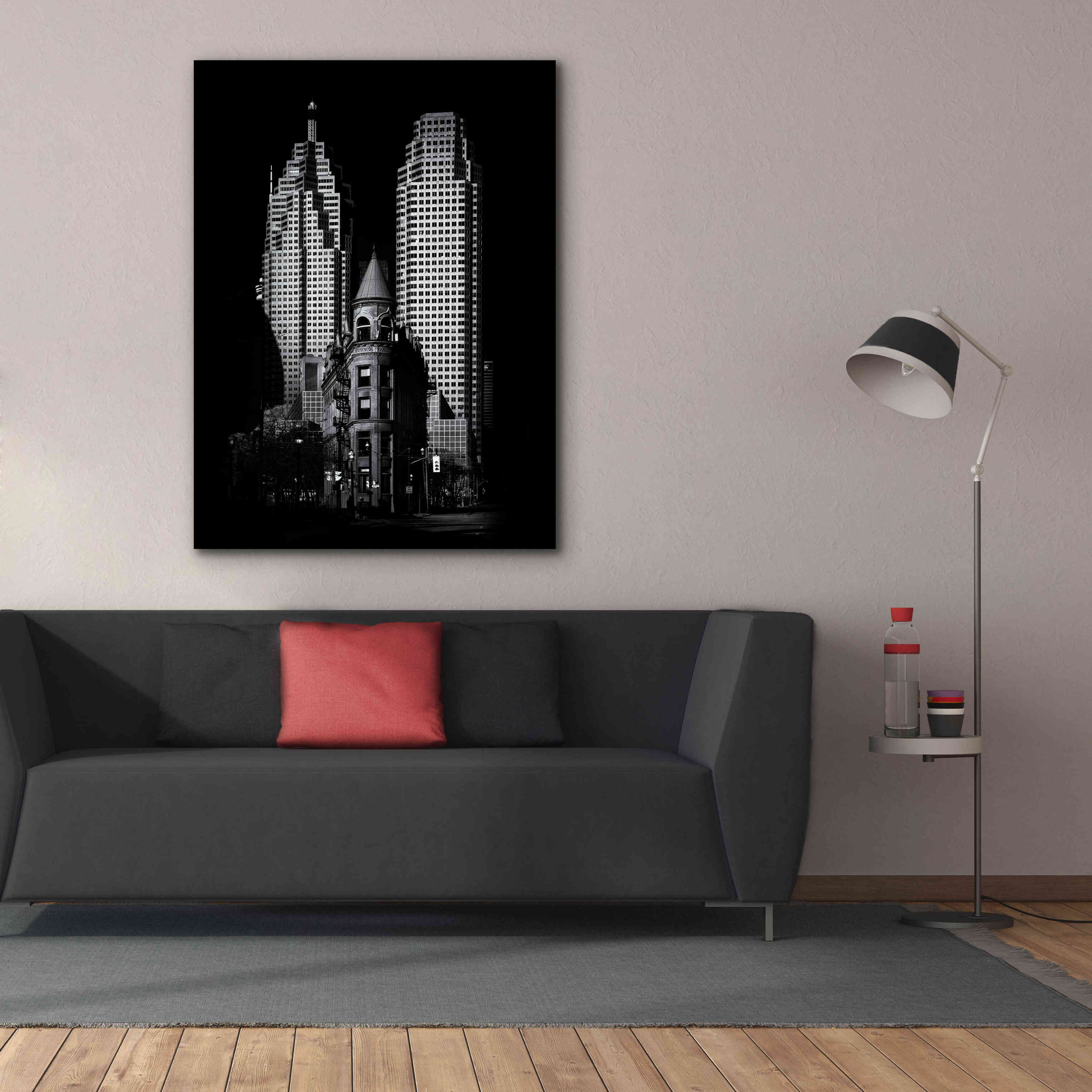 'Gooderham Flatiron Building And Toronto Downtown No 2' by Brian Carson, Giclee Canvas Wall Art,40 x 54