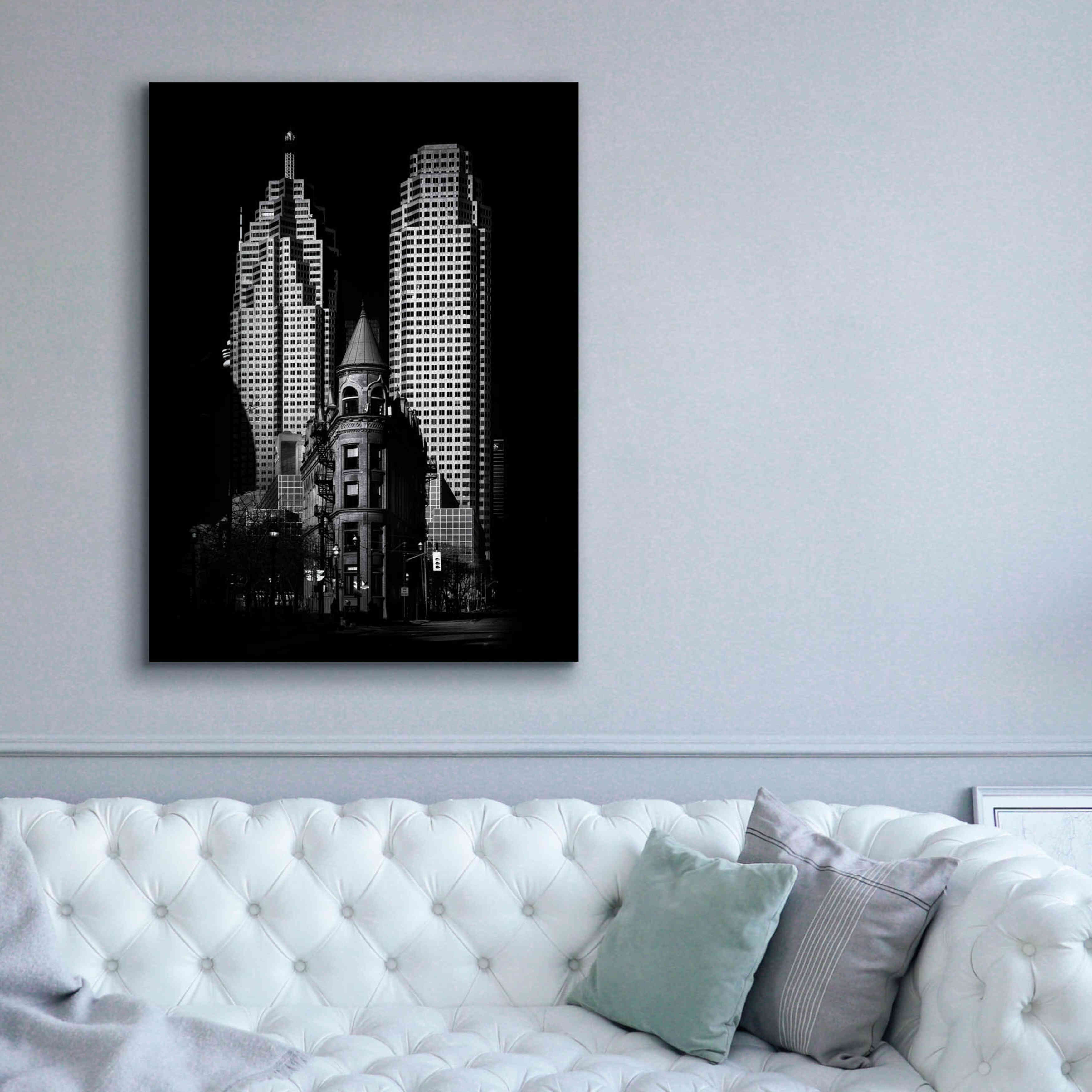 'Gooderham Flatiron Building And Toronto Downtown No 2' by Brian Carson, Giclee Canvas Wall Art,40 x 54