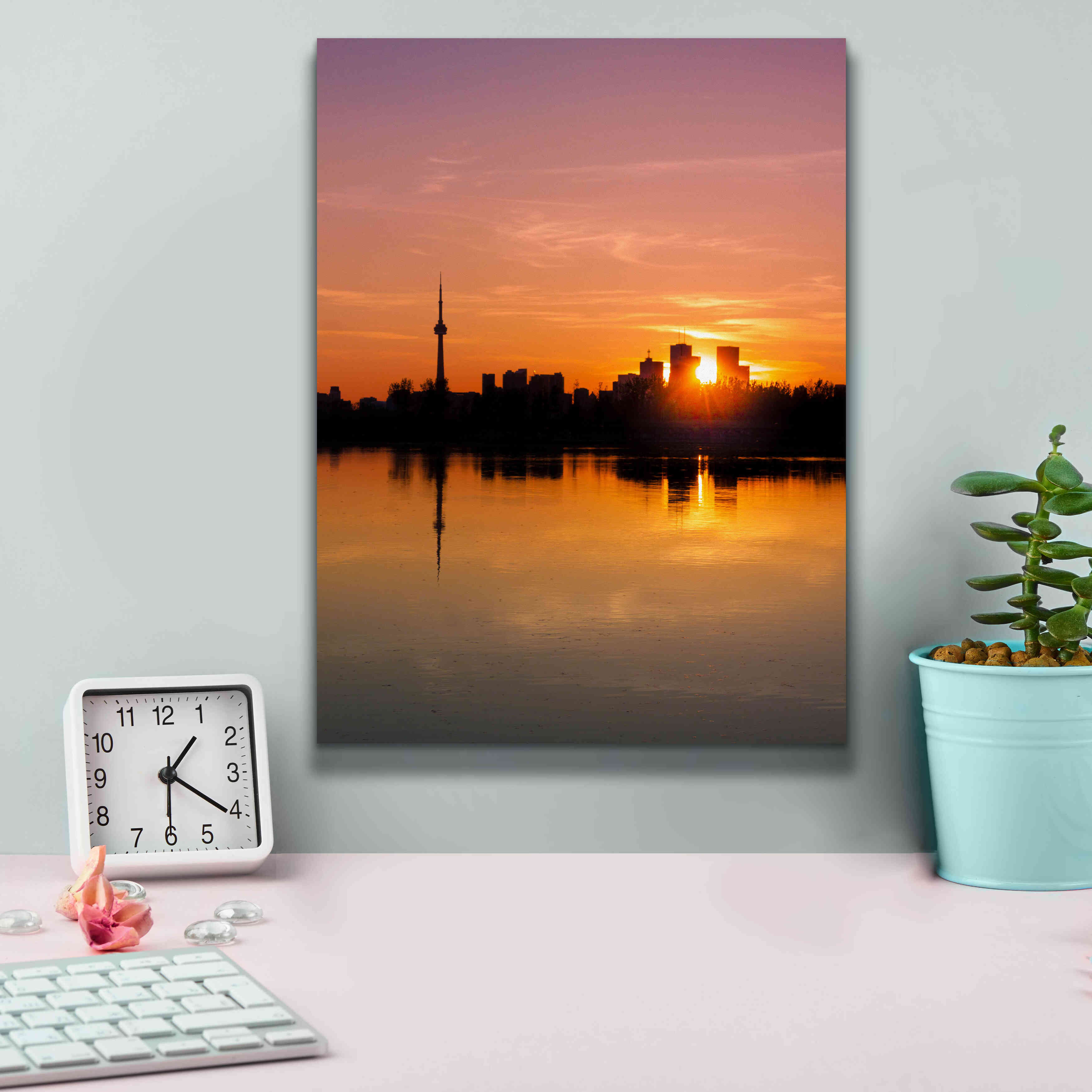 'Leslie Street Spit Toronto Canada Sunset' by Brian Carson, Giclee Canvas Wall Art,12 x 16