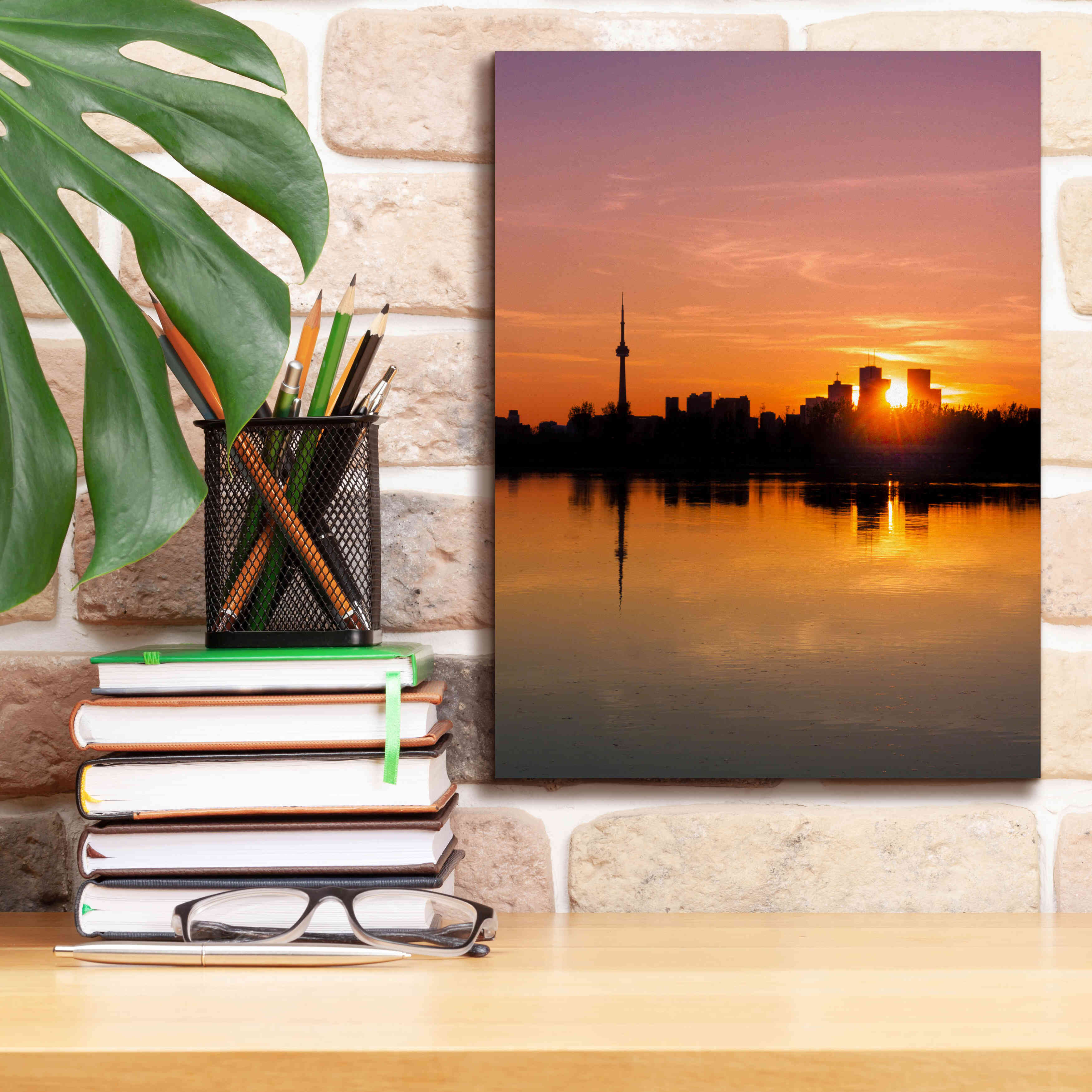 'Leslie Street Spit Toronto Canada Sunset' by Brian Carson, Giclee Canvas Wall Art,12 x 16