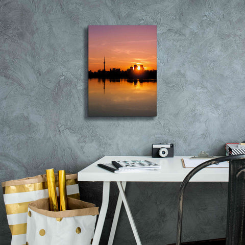 Image of 'Leslie Street Spit Toronto Canada Sunset' by Brian Carson, Giclee Canvas Wall Art,12 x 16