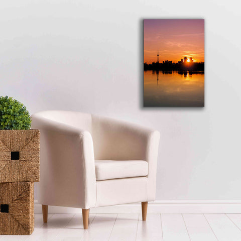 Image of 'Leslie Street Spit Toronto Canada Sunset' by Brian Carson, Giclee Canvas Wall Art,18 x 26