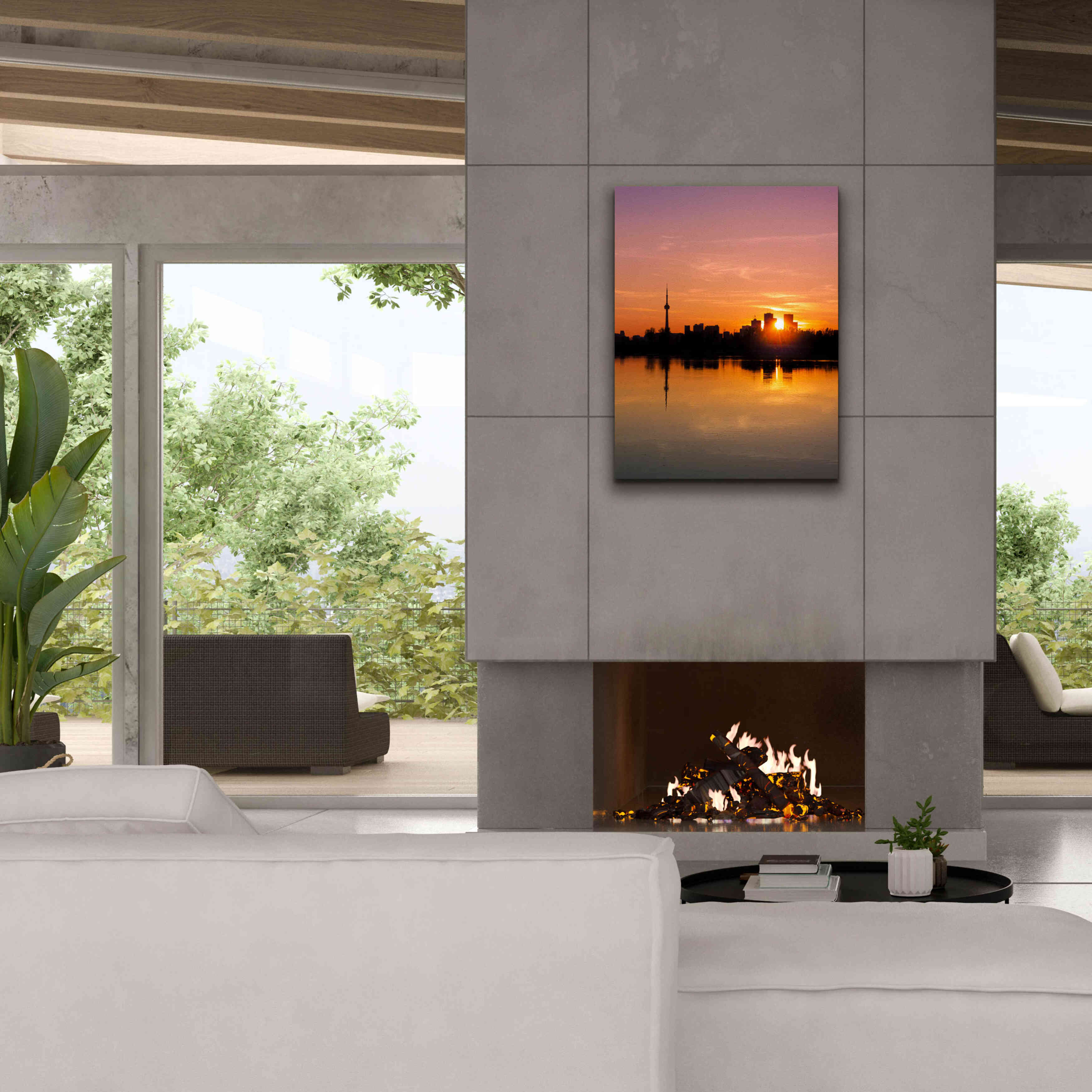 'Leslie Street Spit Toronto Canada Sunset' by Brian Carson, Giclee Canvas Wall Art,26 x 34