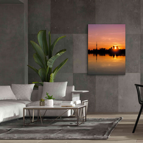 Image of 'Leslie Street Spit Toronto Canada Sunset' by Brian Carson, Giclee Canvas Wall Art,40 x 54