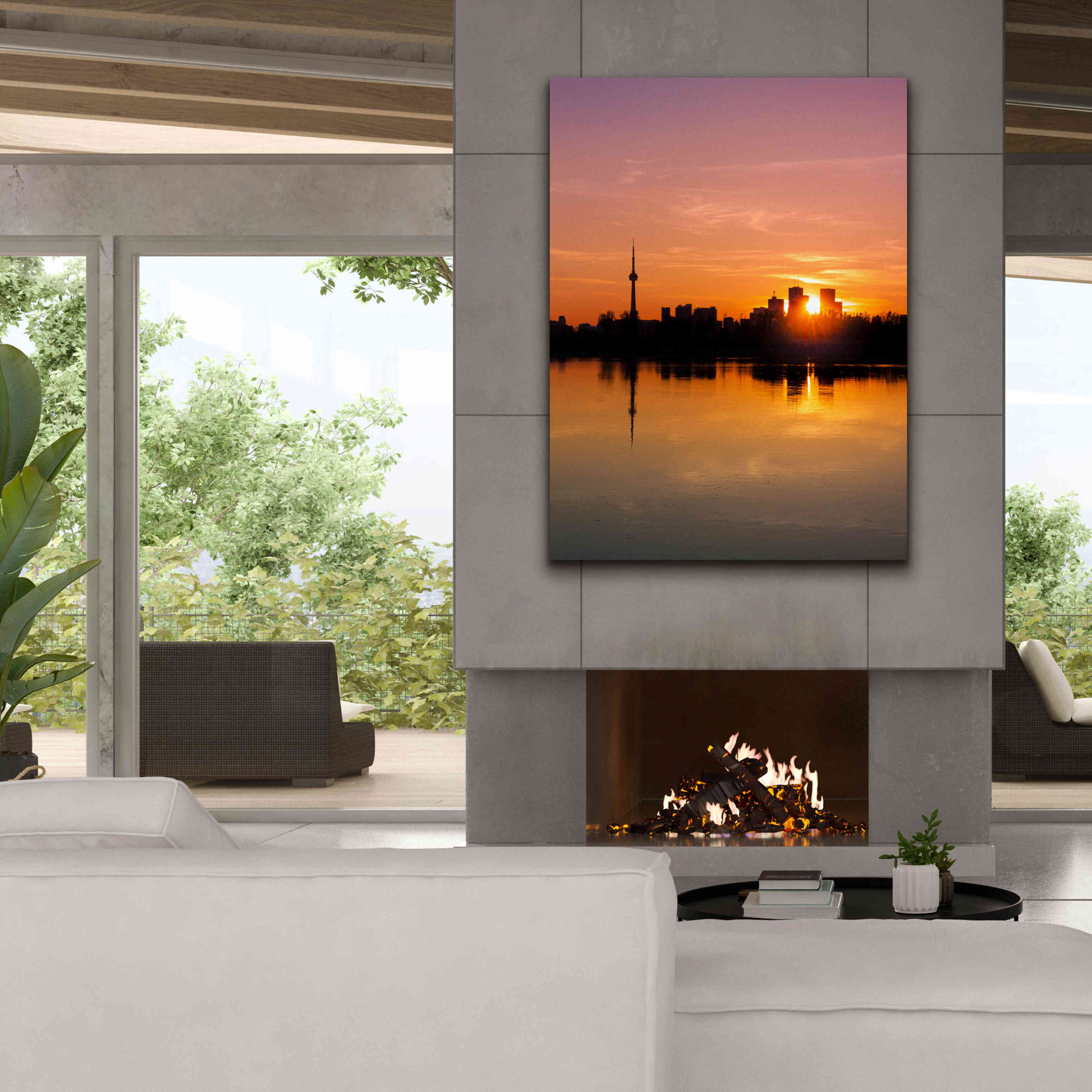'Leslie Street Spit Toronto Canada Sunset' by Brian Carson, Giclee Canvas Wall Art,40 x 54