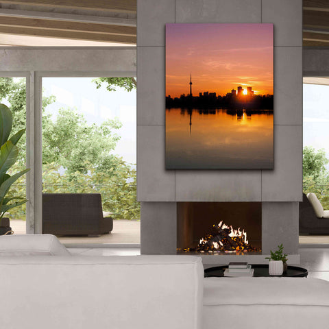Image of 'Leslie Street Spit Toronto Canada Sunset' by Brian Carson, Giclee Canvas Wall Art,40 x 54