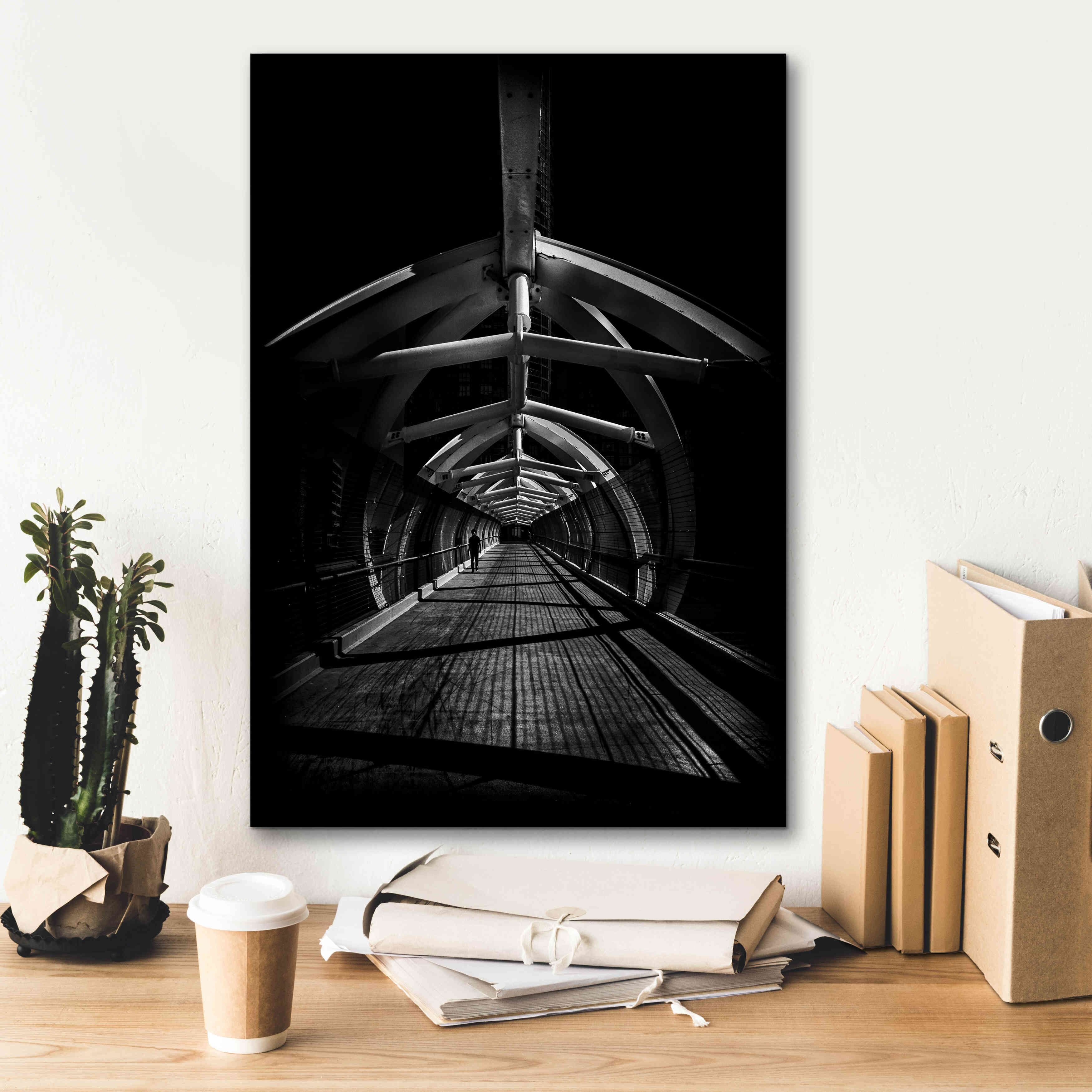 'Puente de Luz Pedestrian Bridge No 1' by Brian Carson, Giclee Canvas Wall Art,18 x 26