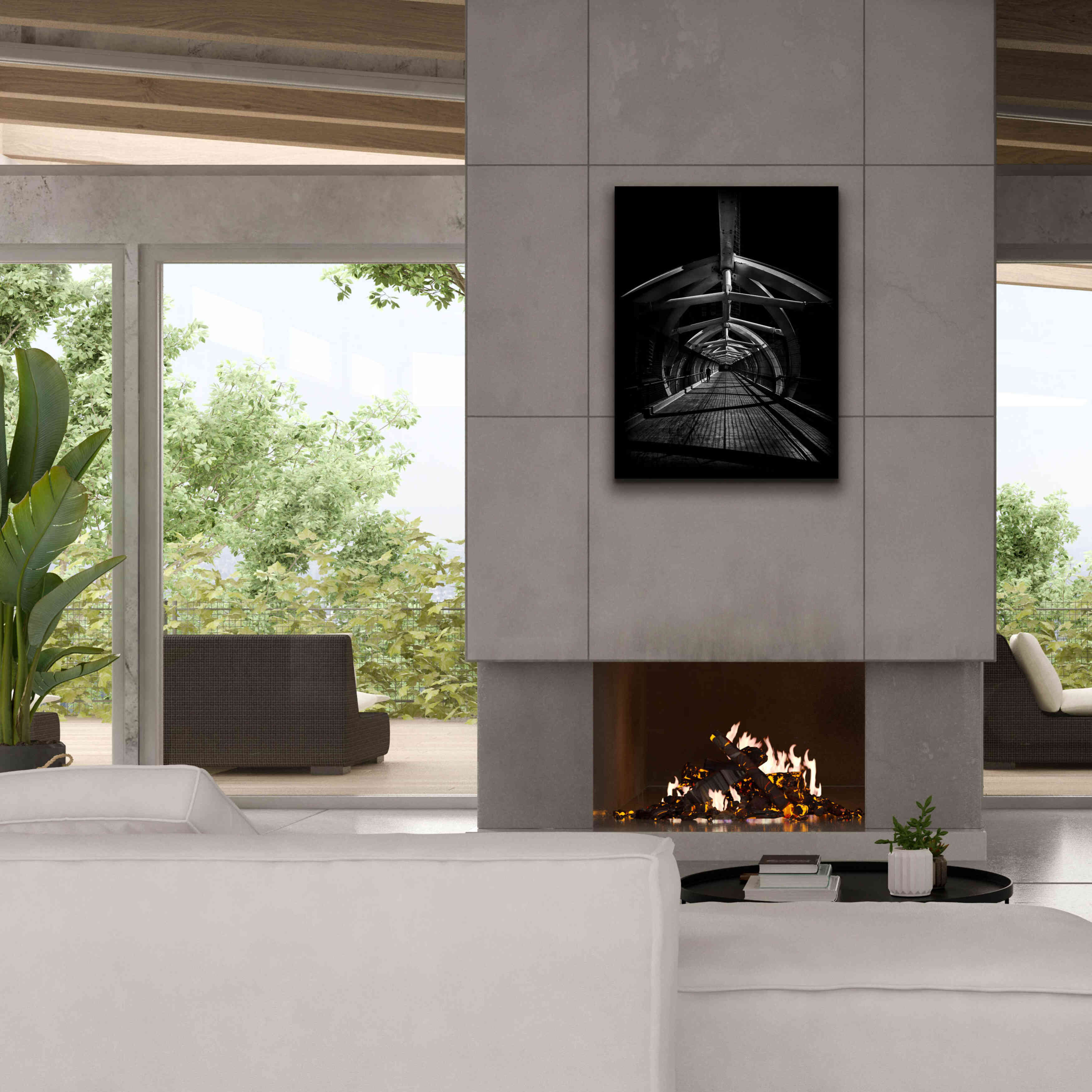 'Puente de Luz Pedestrian Bridge No 1' by Brian Carson, Giclee Canvas Wall Art,26 x 34