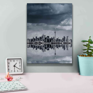 'Toronto Skyline From Colonel Samuel Smith Park Reflection No 1' by Brian Carson, Giclee Canvas Wall Art,12 x 16