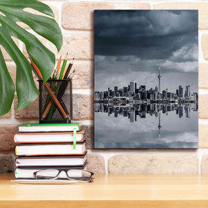'Toronto Skyline From Colonel Samuel Smith Park Reflection No 1' by Brian Carson, Giclee Canvas Wall Art,12 x 16