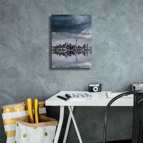 Image of 'Toronto Skyline From Colonel Samuel Smith Park Reflection No 1' by Brian Carson, Giclee Canvas Wall Art,12 x 16