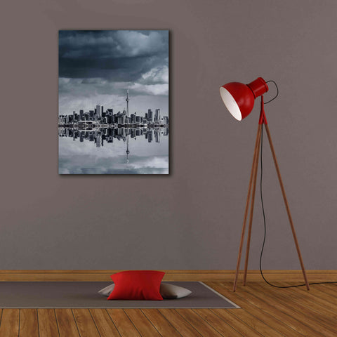 Image of 'Toronto Skyline From Colonel Samuel Smith Park Reflection No 1' by Brian Carson, Giclee Canvas Wall Art,26 x 34