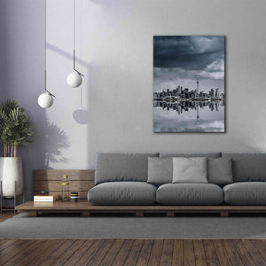 'Toronto Skyline From Colonel Samuel Smith Park Reflection No 1' by Brian Carson, Giclee Canvas Wall Art,40 x 54